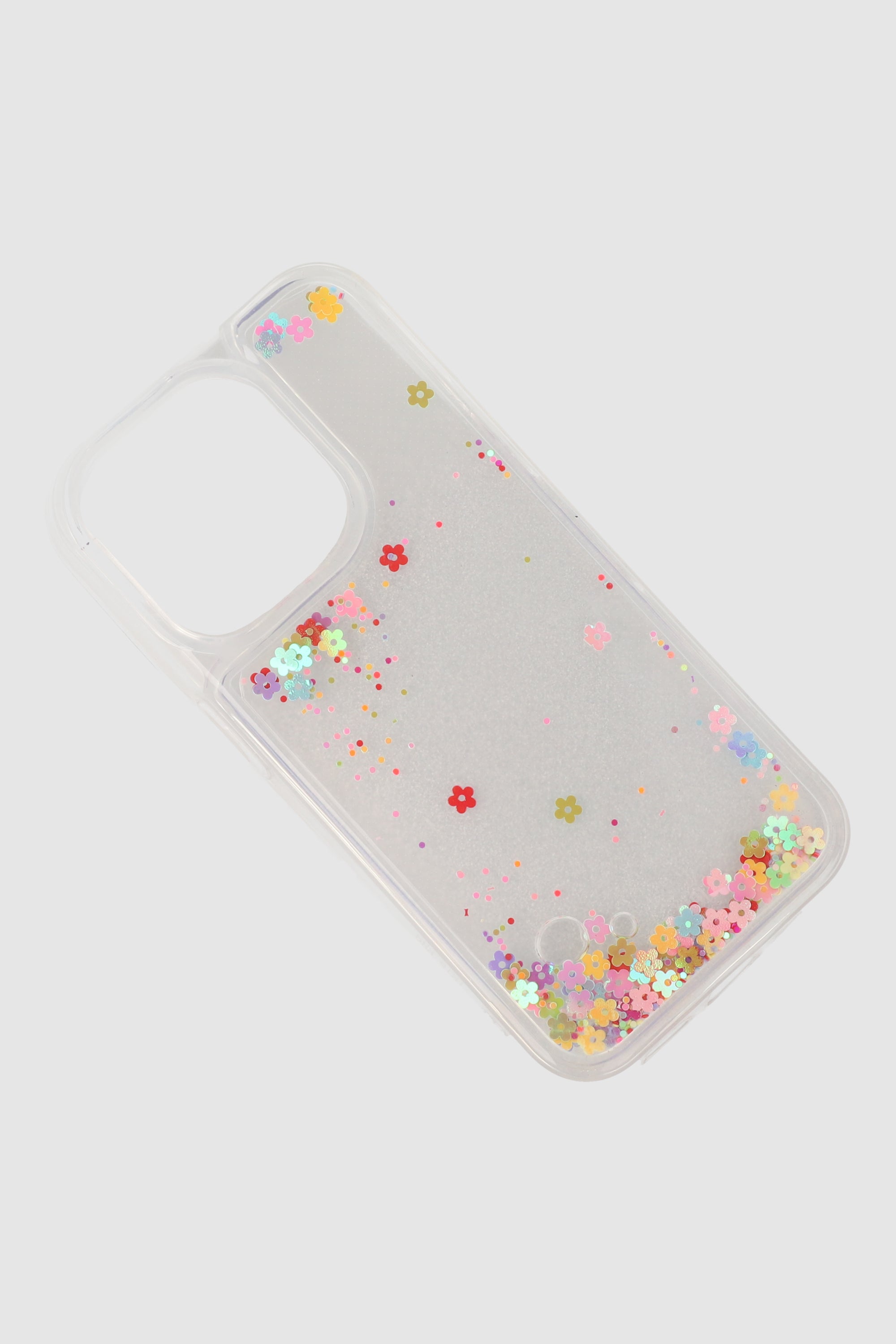 Funda cel i15 pro flitter flores MULTICOLOR