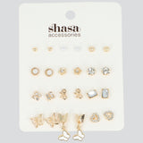 12 Pr Aretes Mariposas Metal