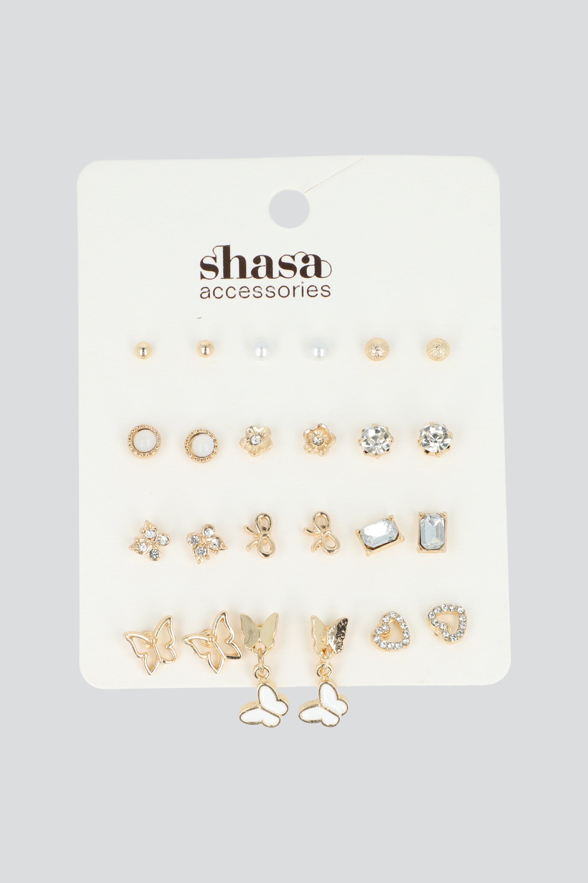 12 Pr Aretes Mariposas Metal