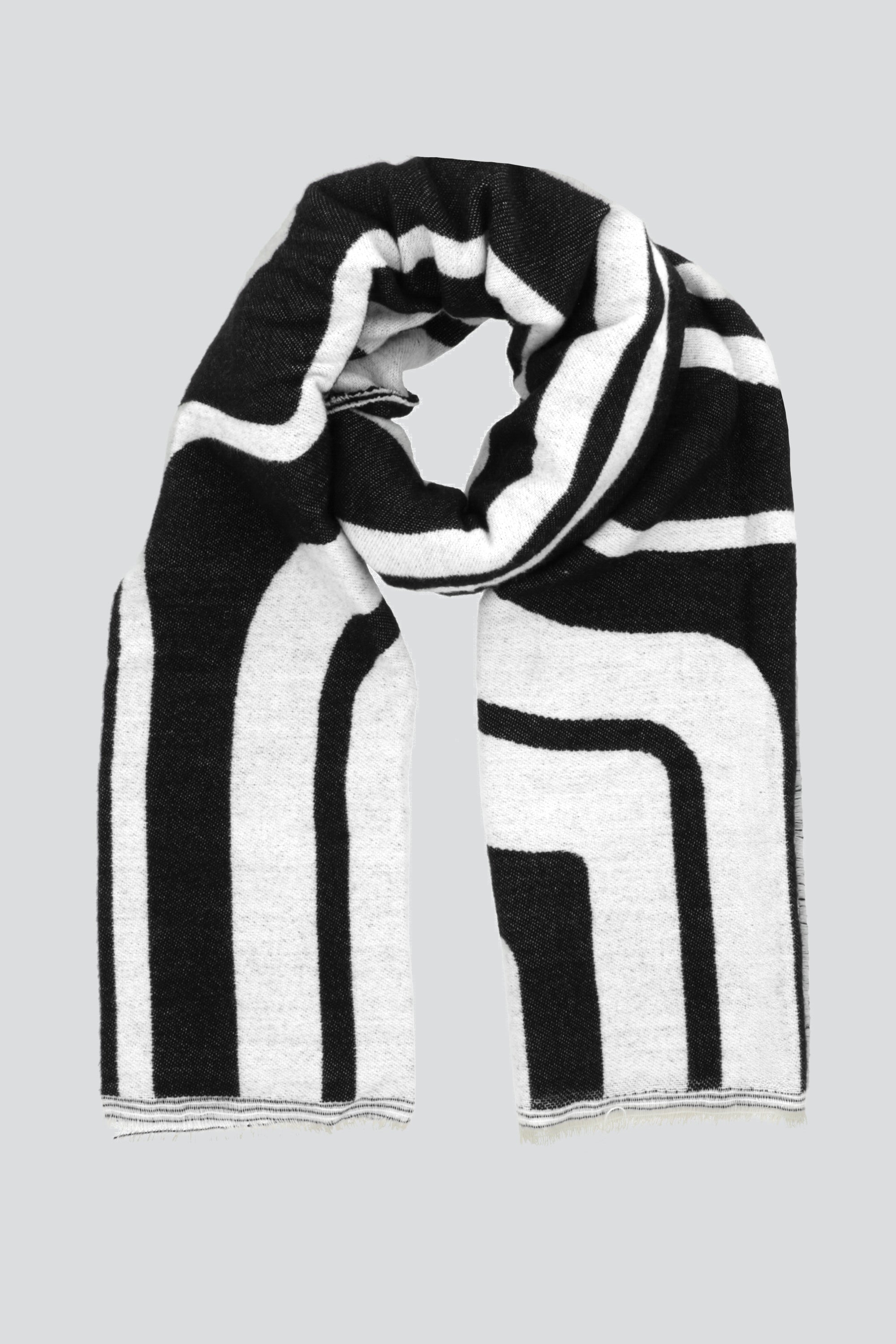 Bufanda print ondas NEGRO