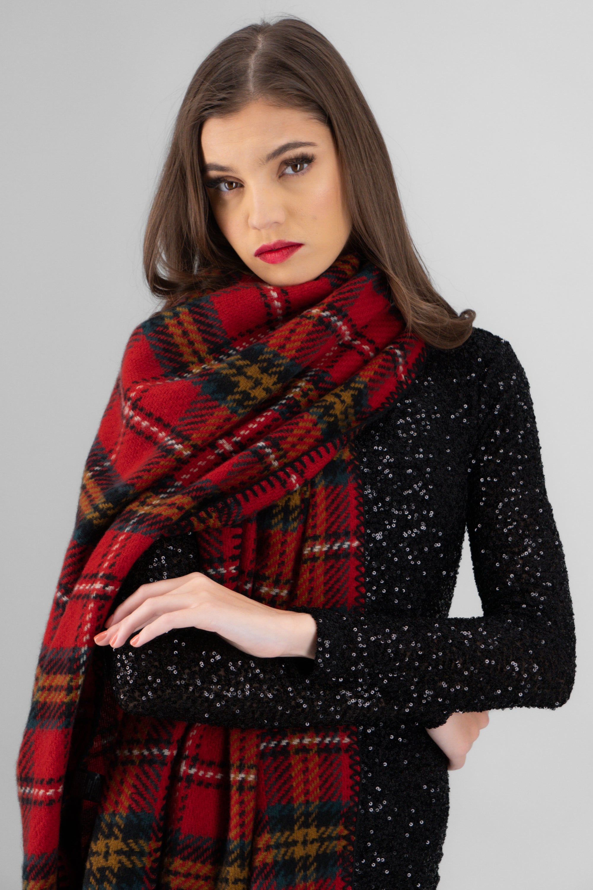 Bufanda cuadros ROJO