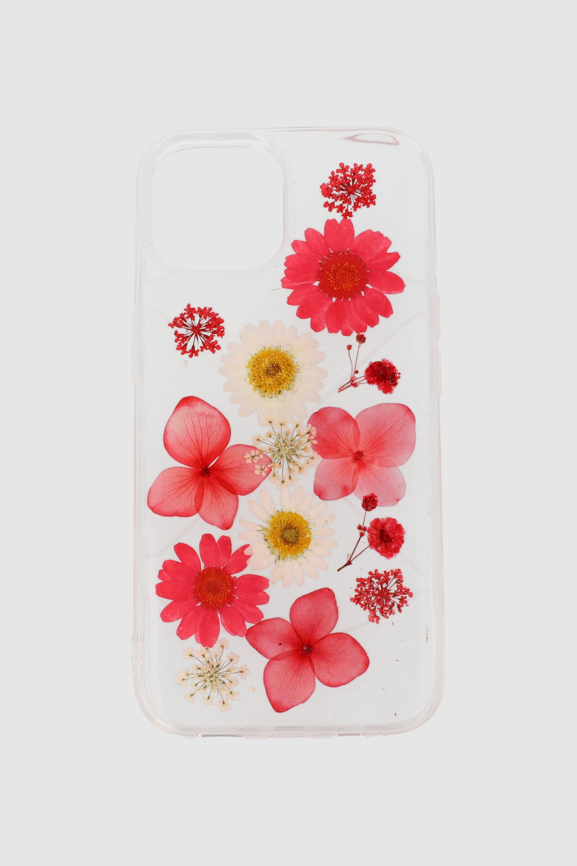 Funda cel i15 flores reales encapsuladas ROJO