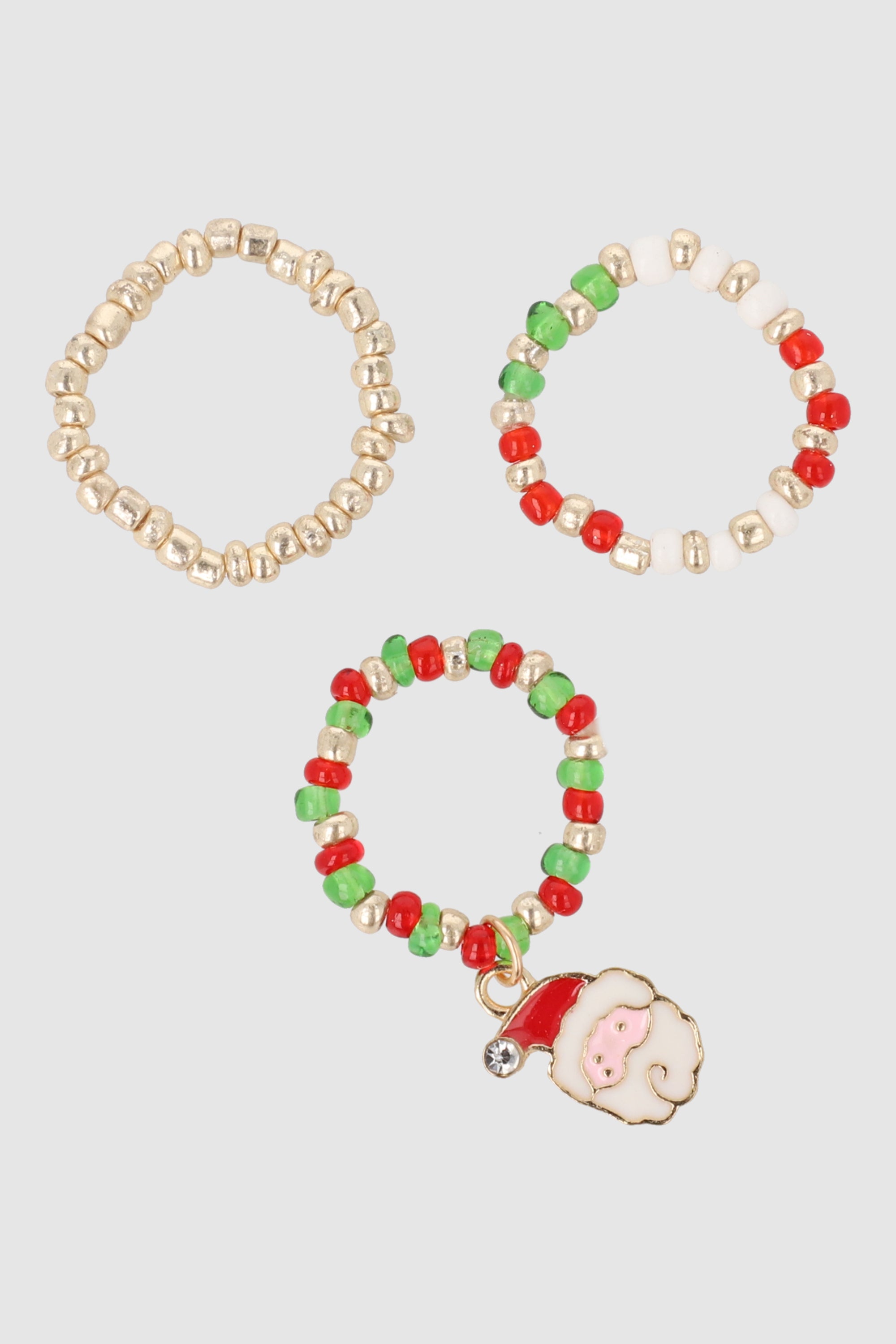 Set 3 anillos navidad ROJO COMBO