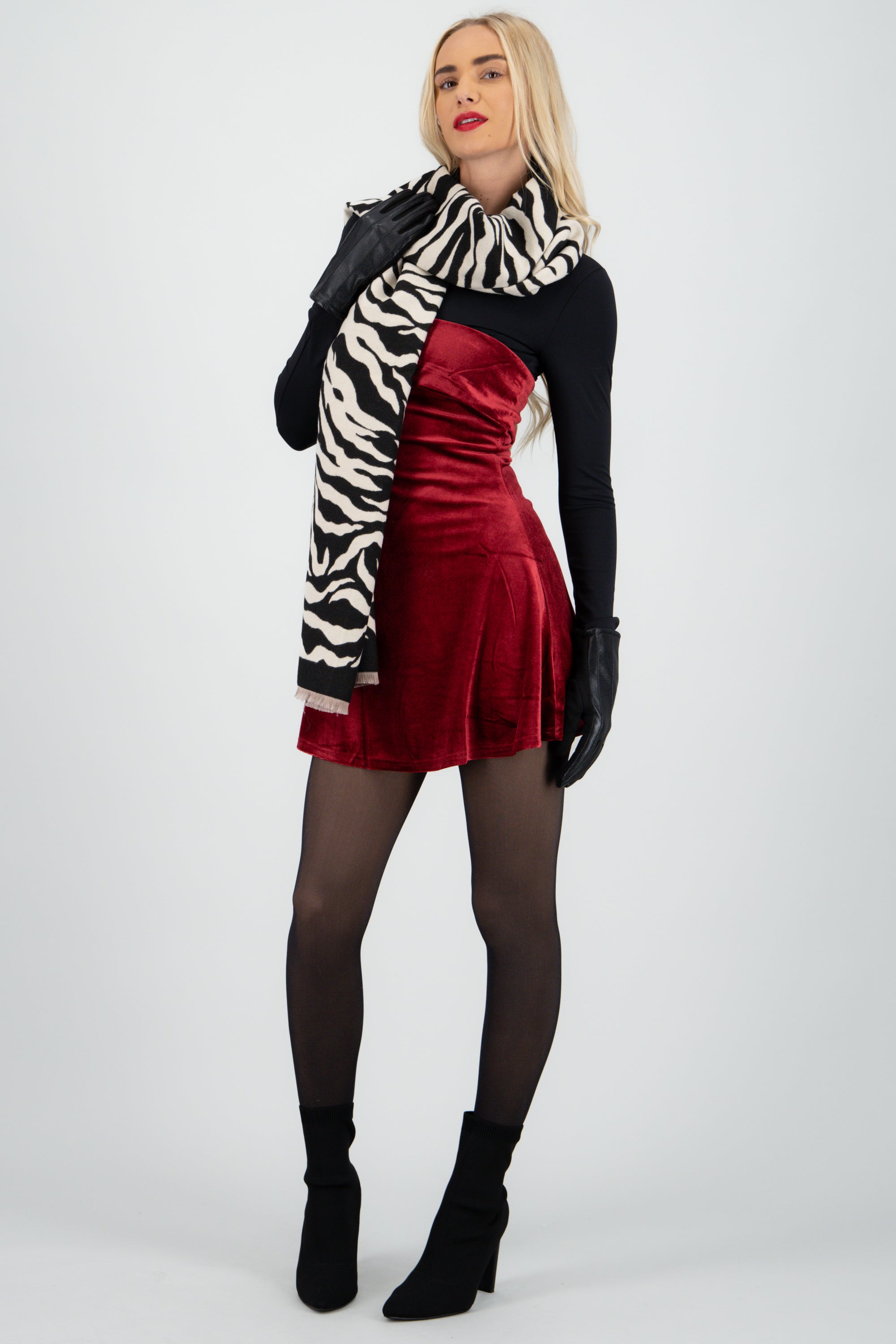 Bufanda print zebra NEGRO