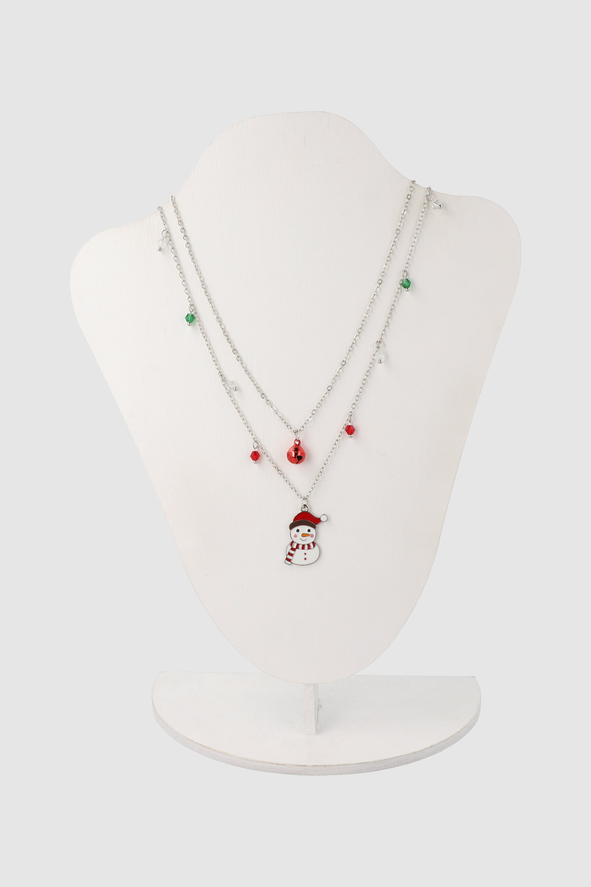 Collar 2 capas muleco de nieve PLATA