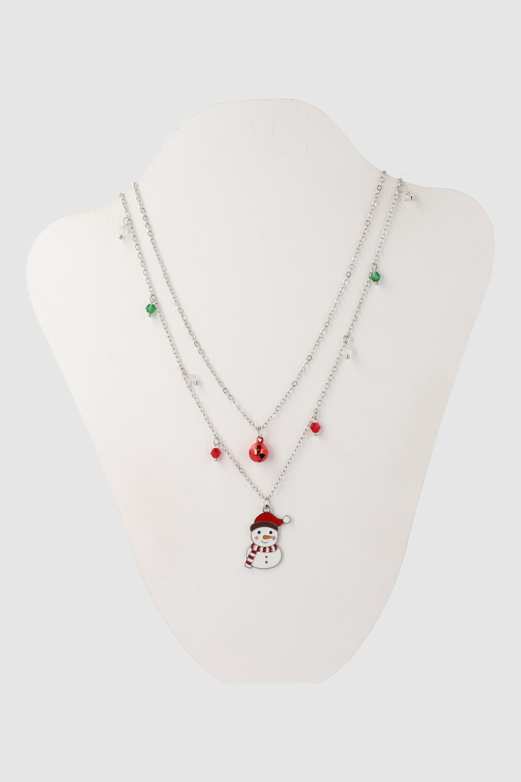 Collar 2 capas muleco de nieve PLATA
