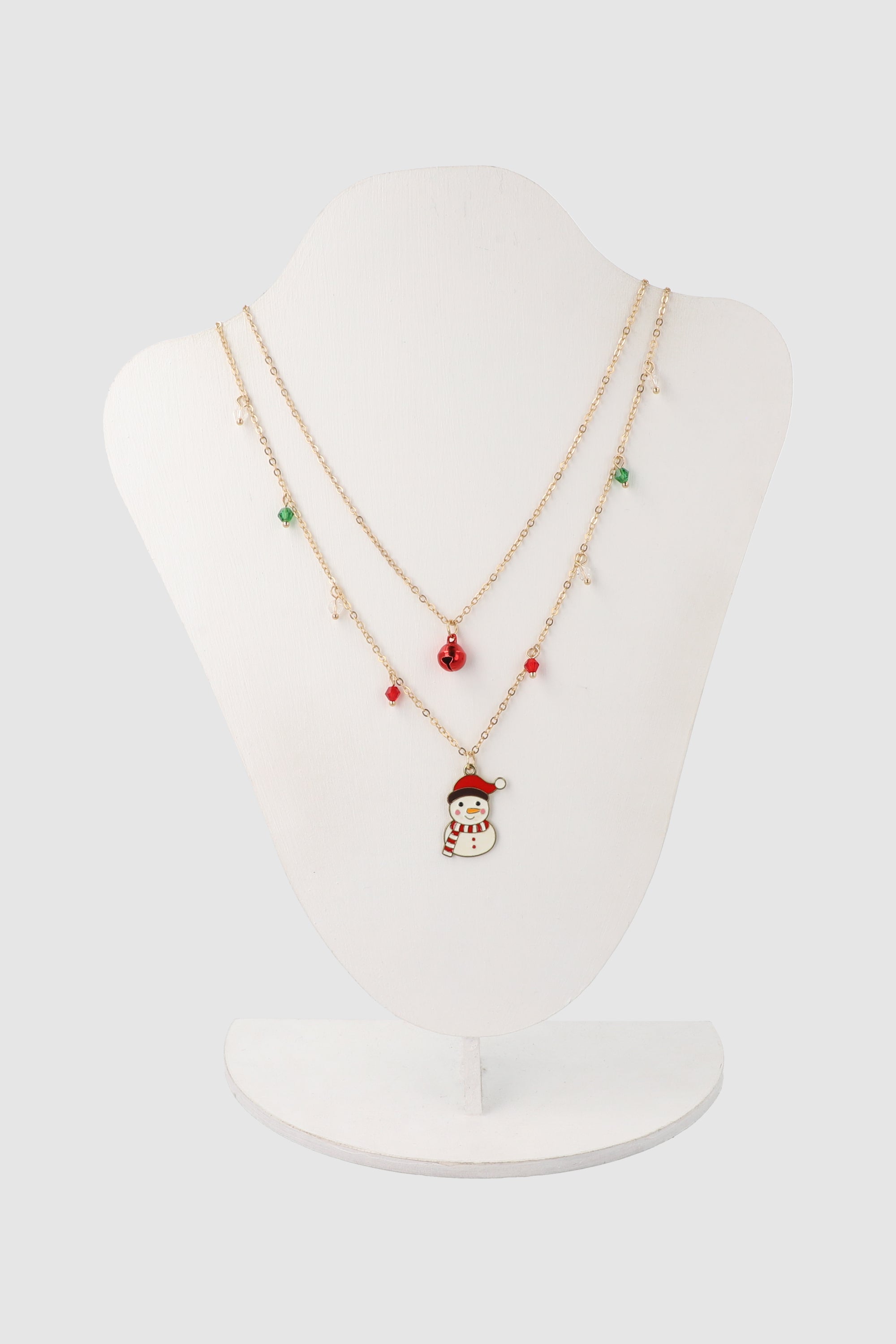 Collar 2 capas muleco de nieve ORO