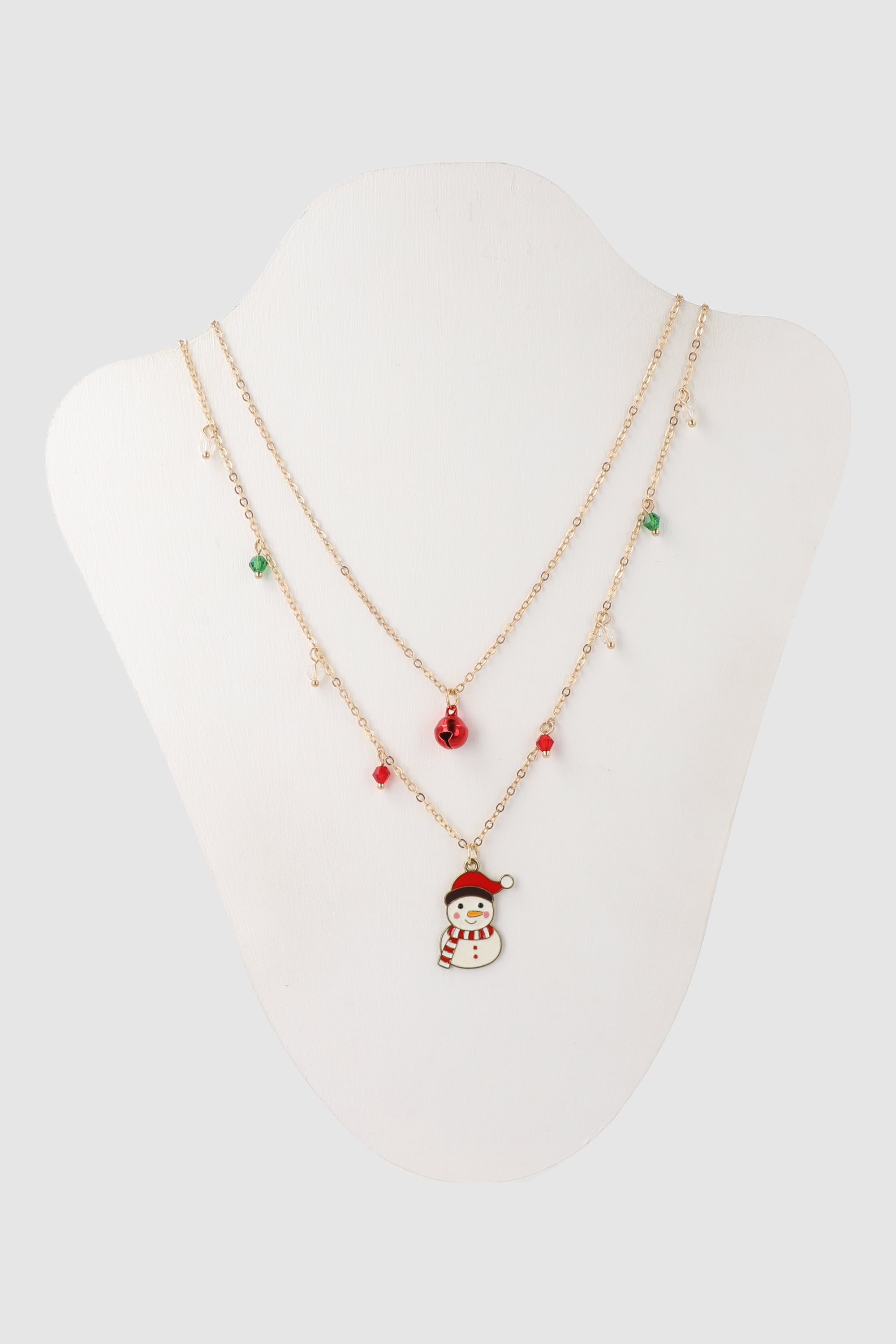 Collar 2 capas muleco de nieve ORO