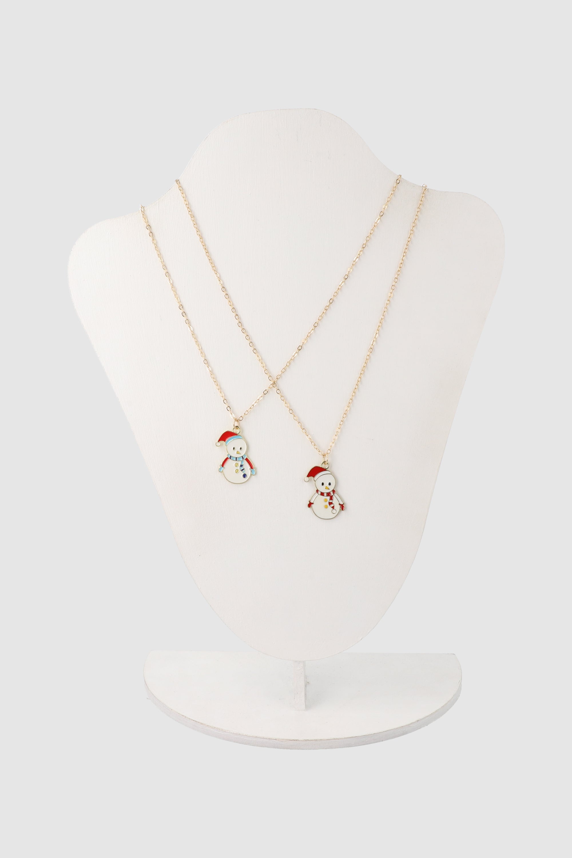 Set 2 collares muñeco de nieve ORO