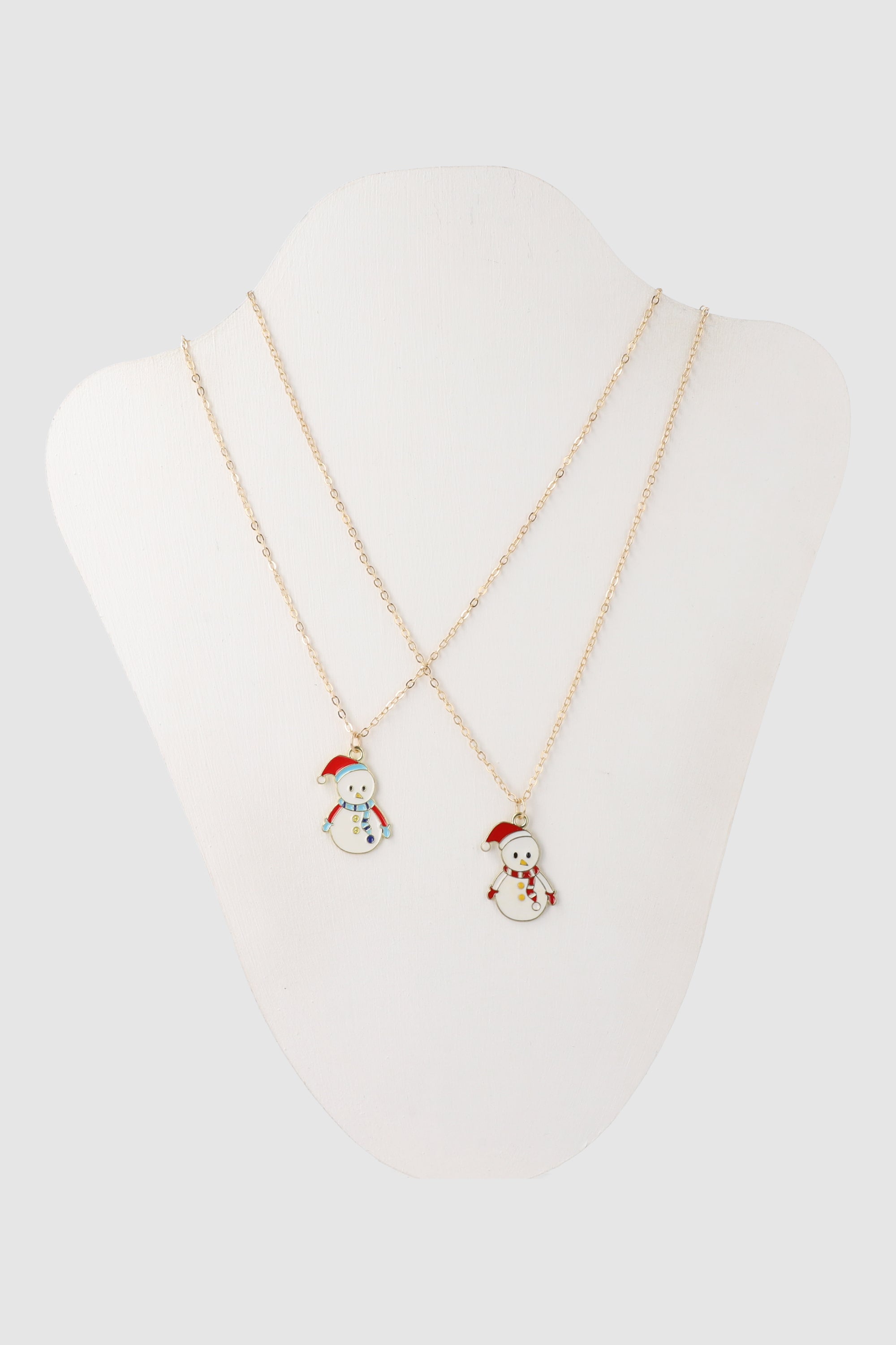 Set 2 collares muñeco de nieve ORO