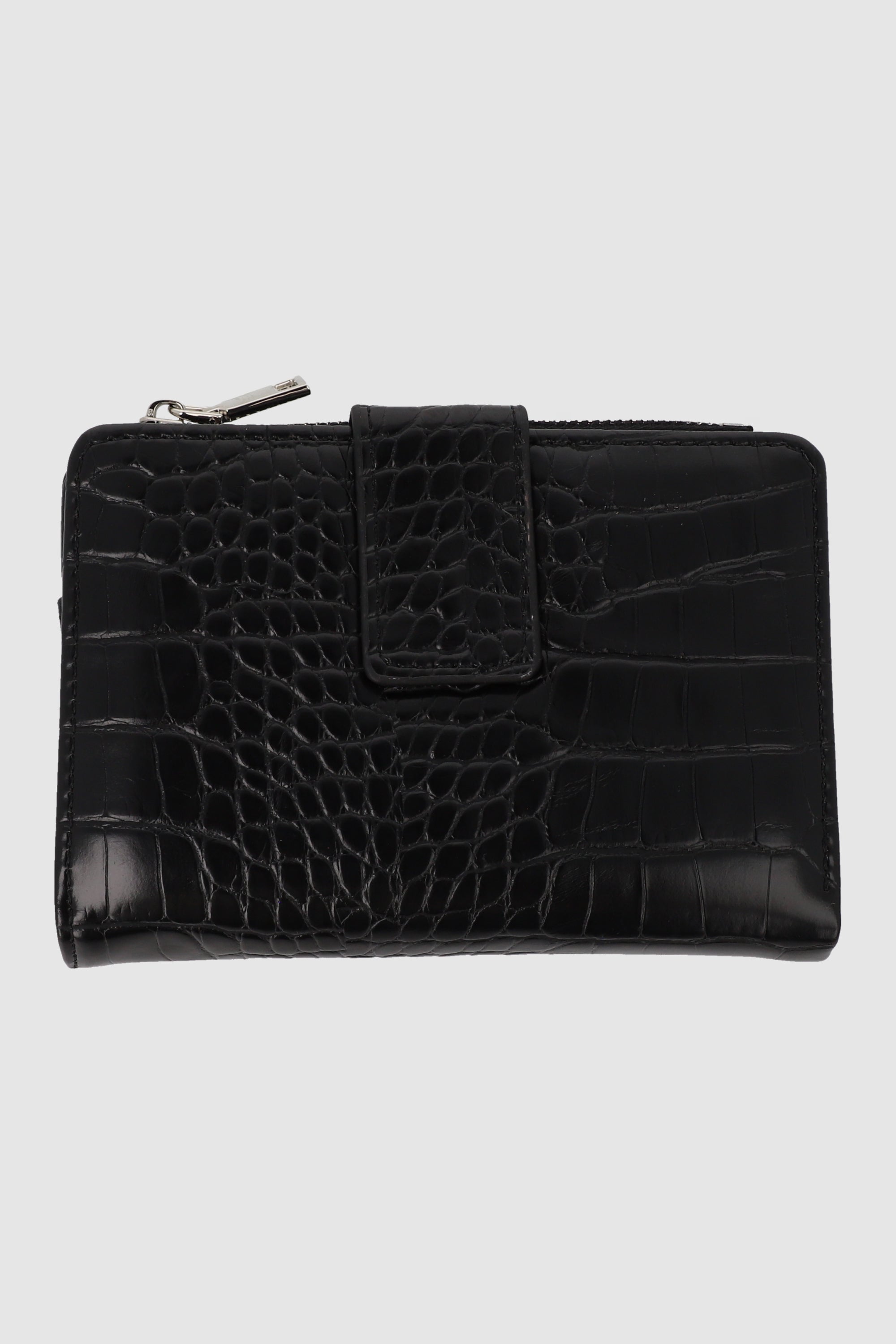 Cartera pequeña textura croco NEGRO