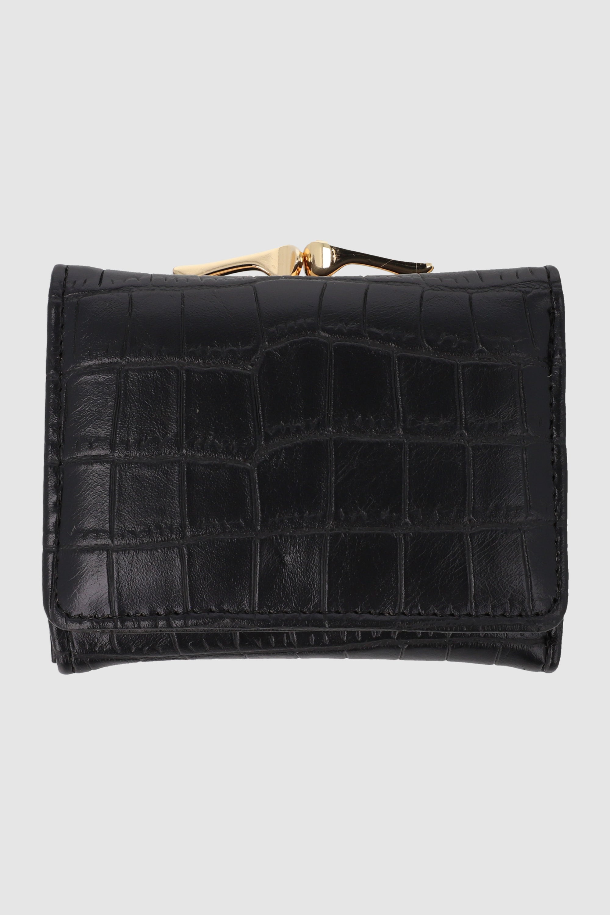 Cartera pequeña clutch croco NEGRO