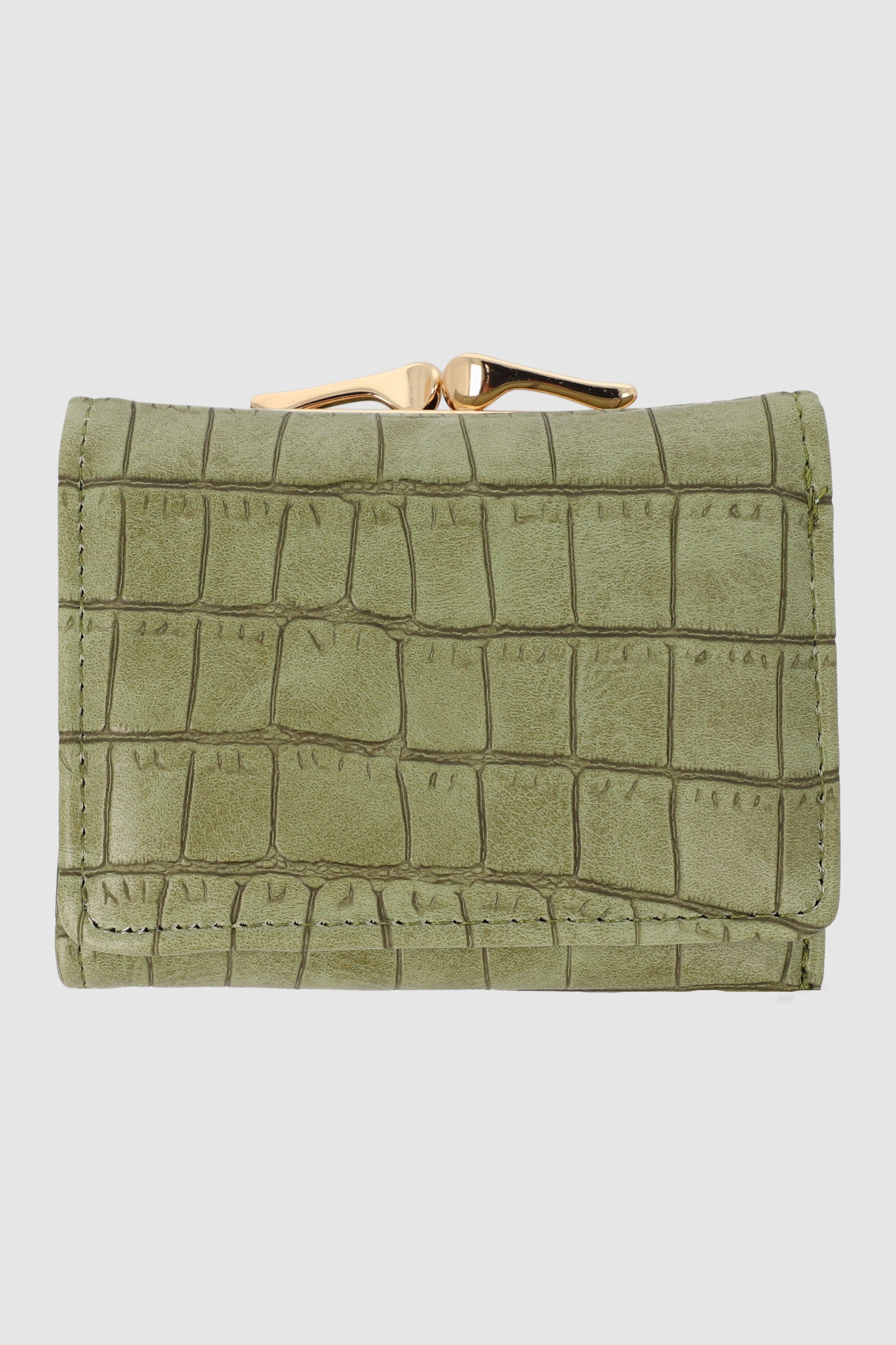 Cartera pequeña clutch croco OLIVO