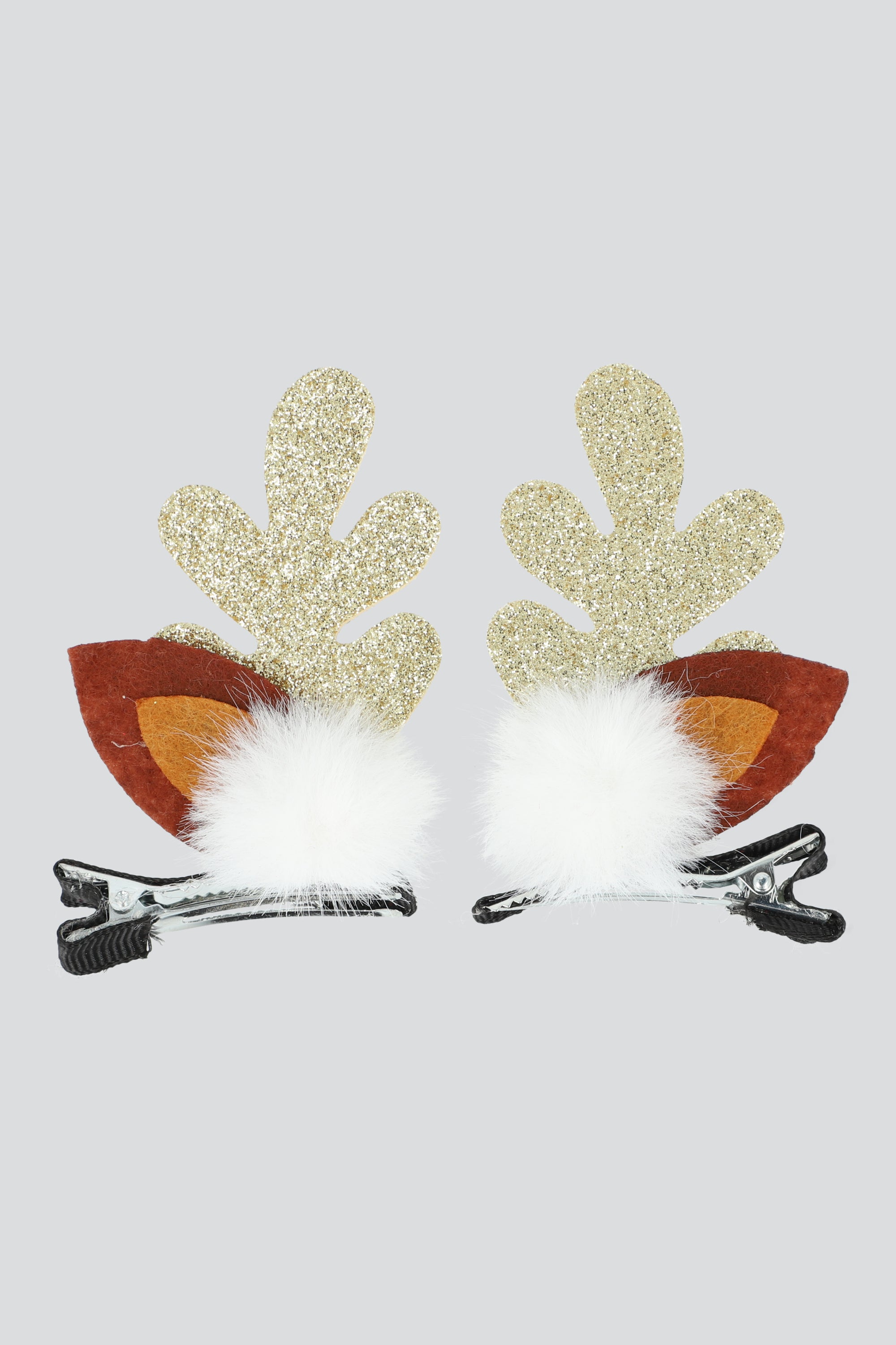 Broches cuernos glitter ORO