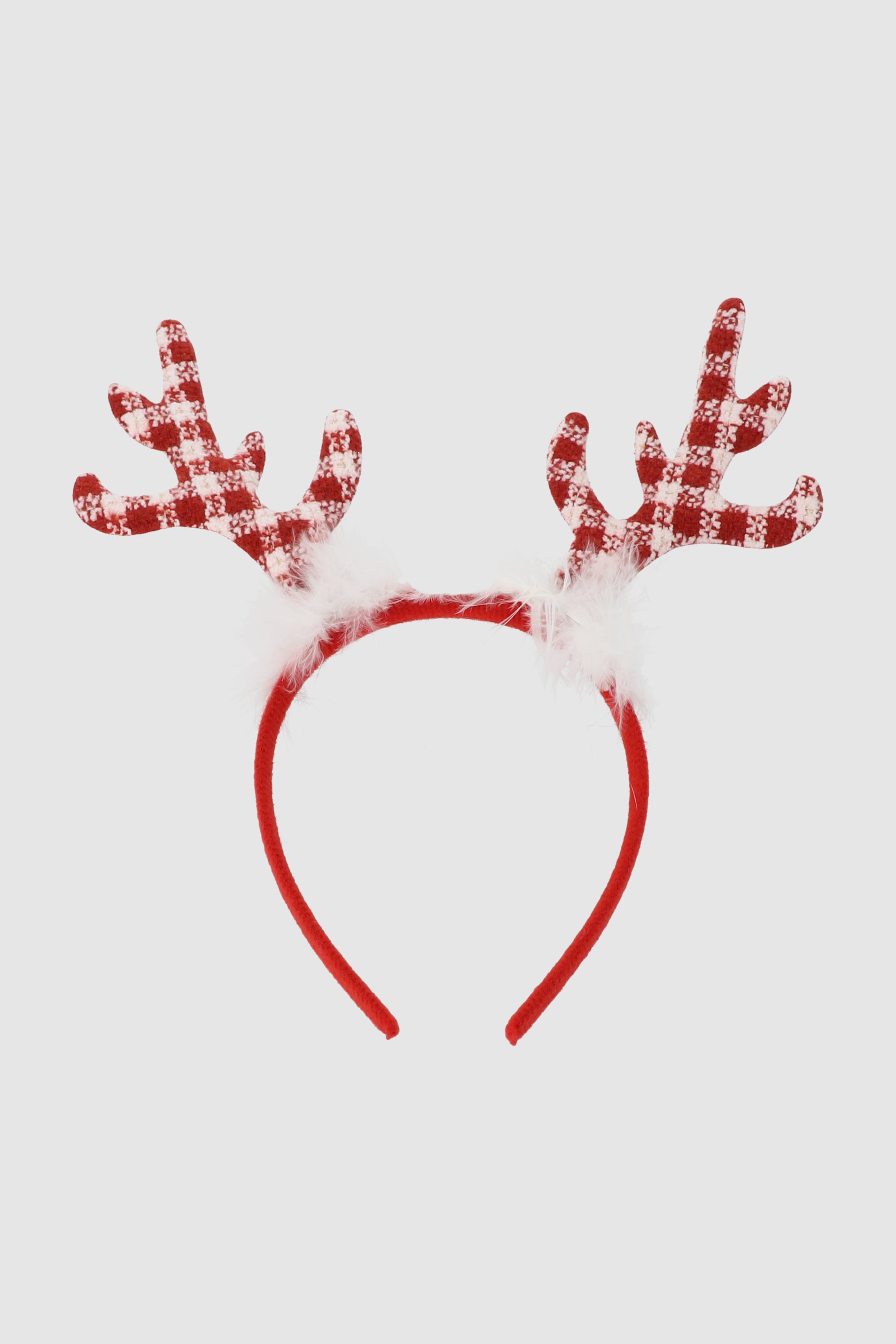 Diadema reno print cuadros ROJO