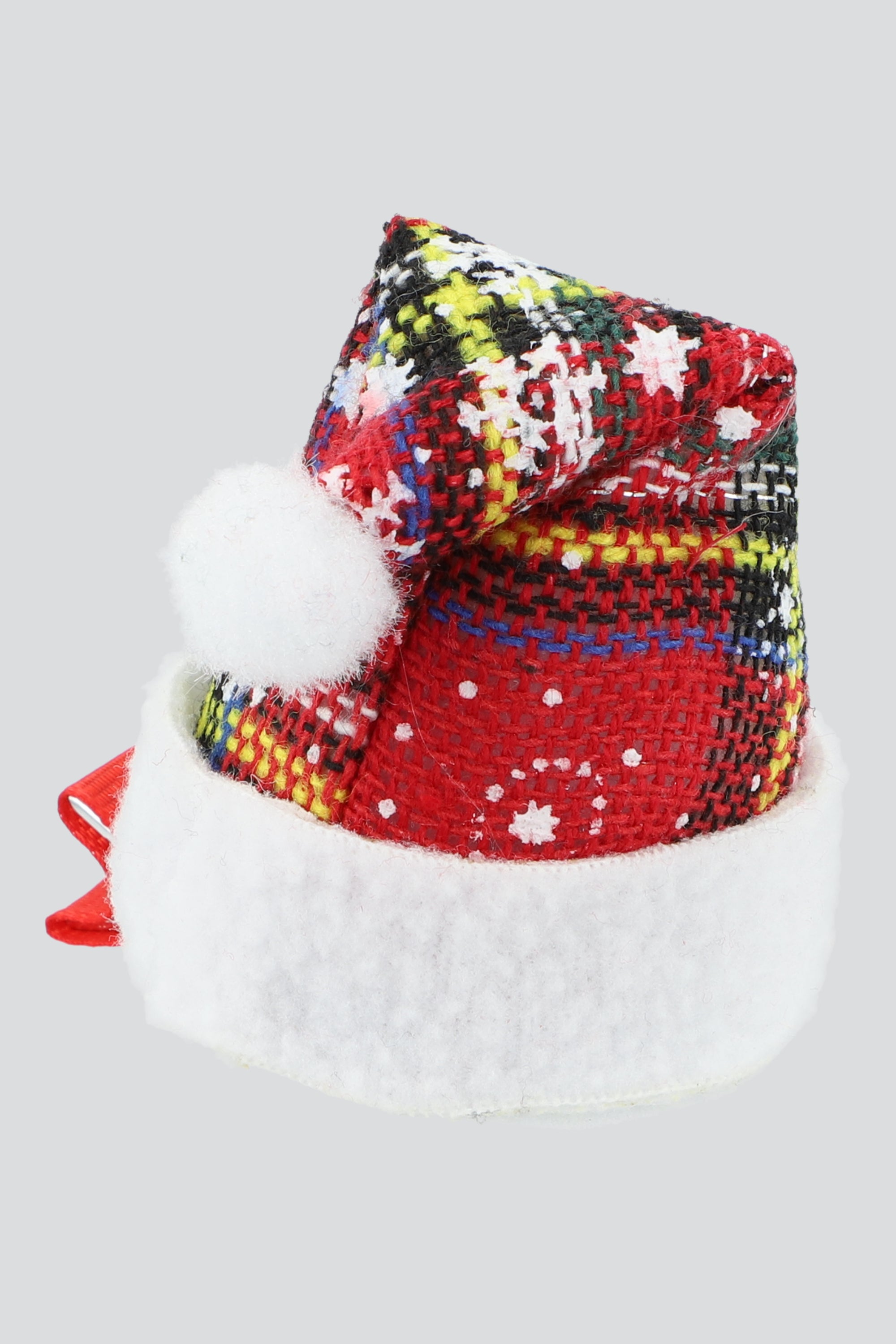 Broche de gorro print navideño ROJO