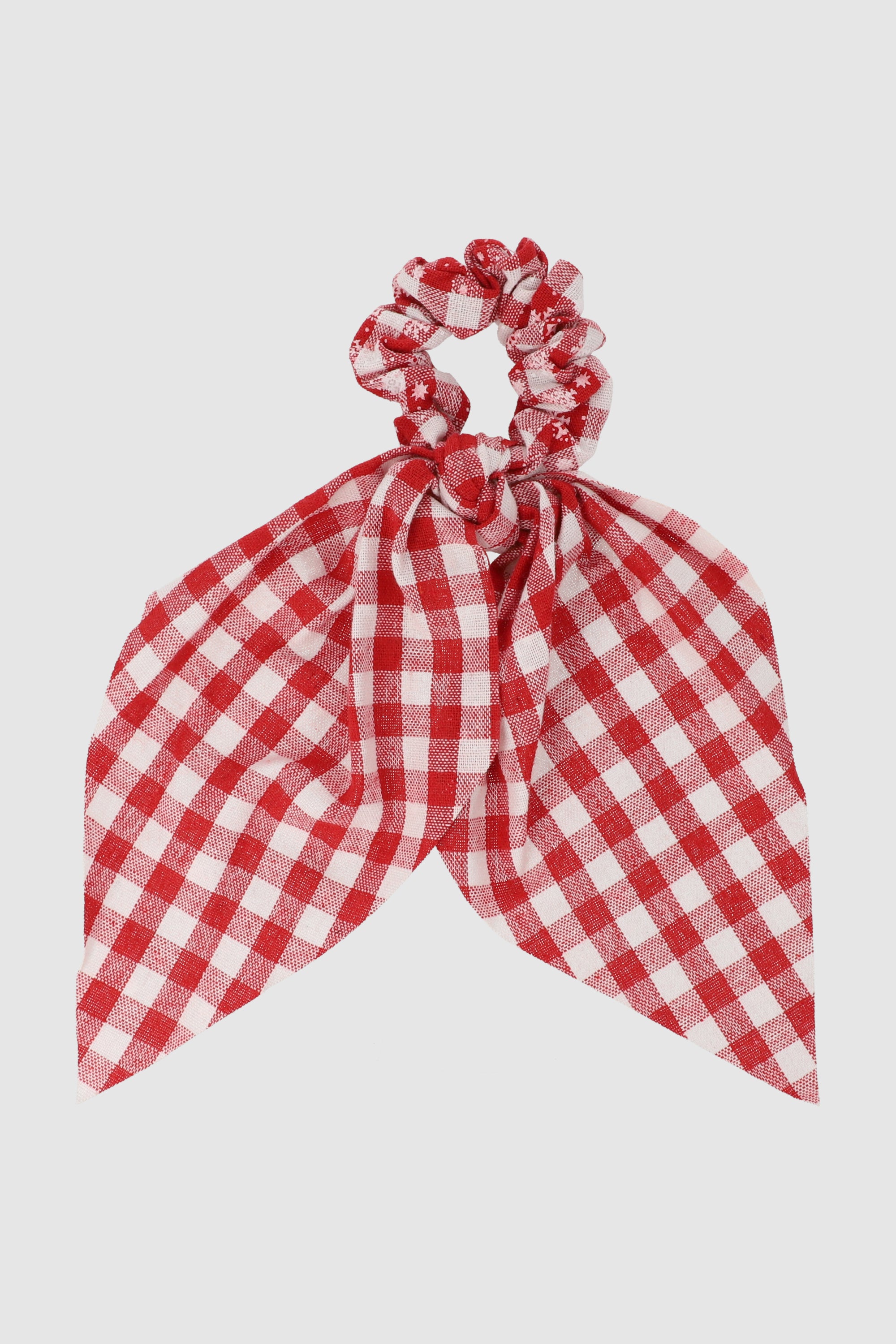 Scrunchie cuadros navideños ROJO