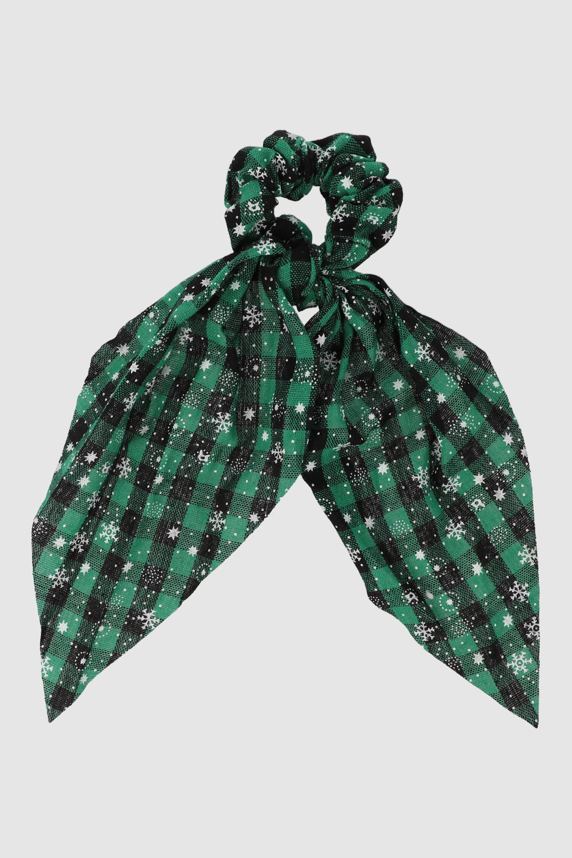 Scrunchie cuadros navideños VERDE