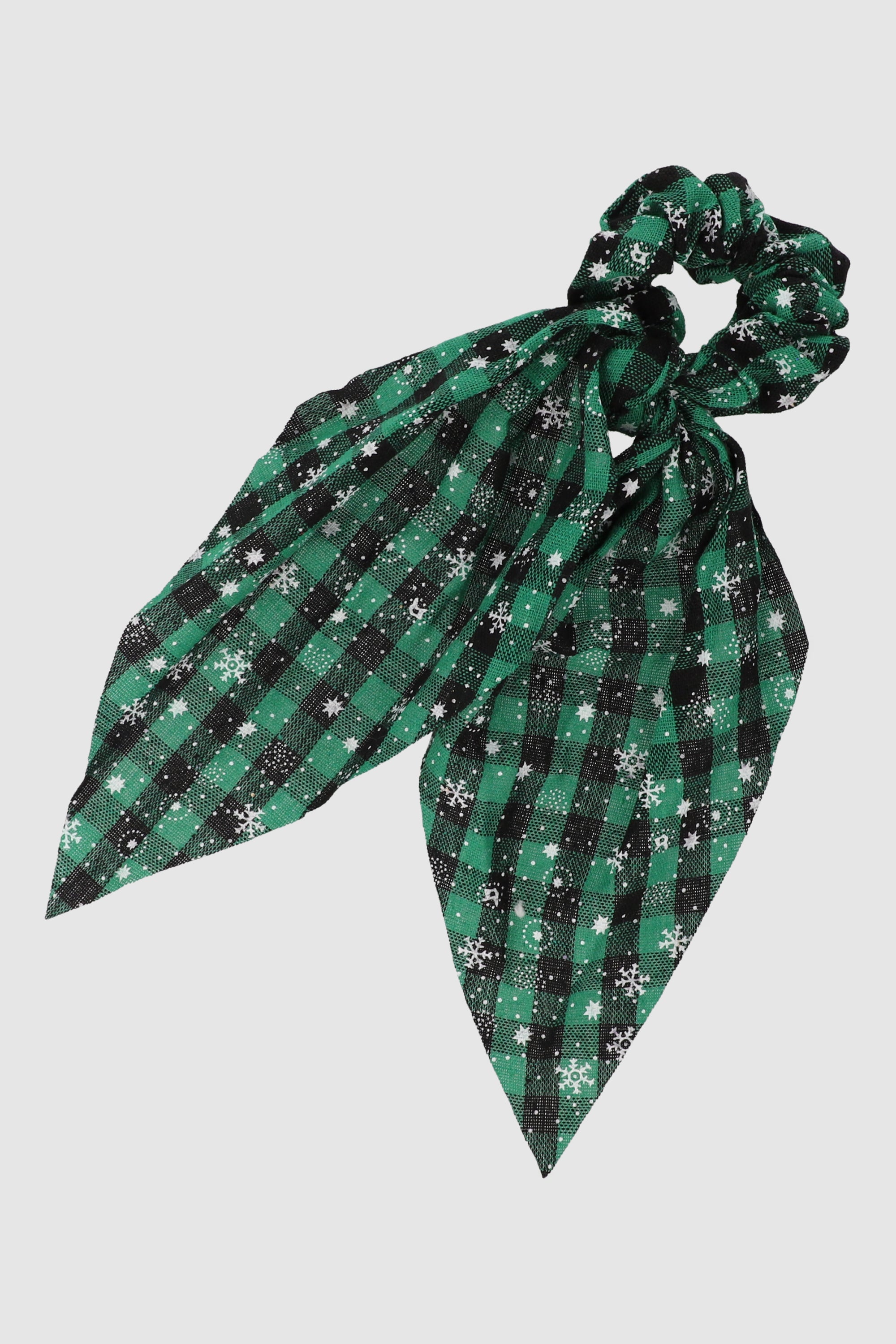 Scrunchie cuadros navideños VERDE