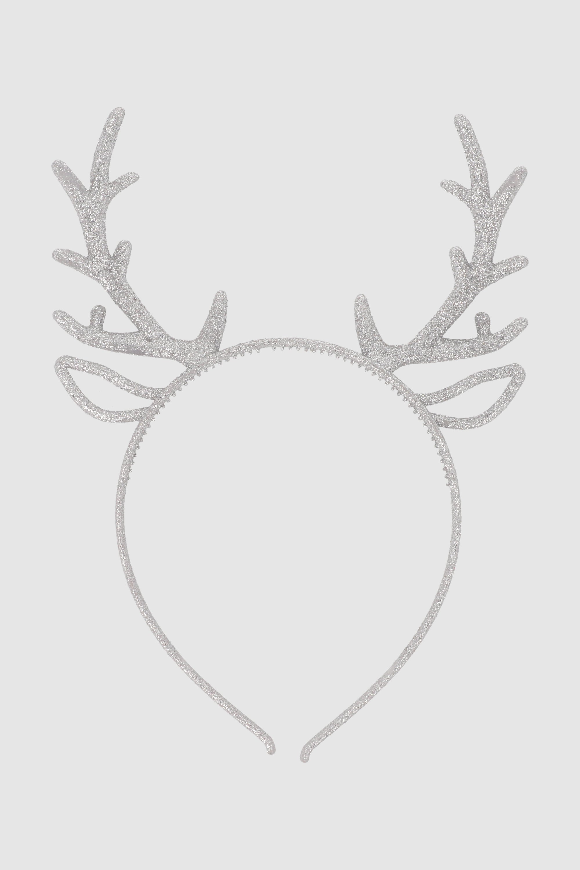 Diadema cuernos reno glitter met PLATA