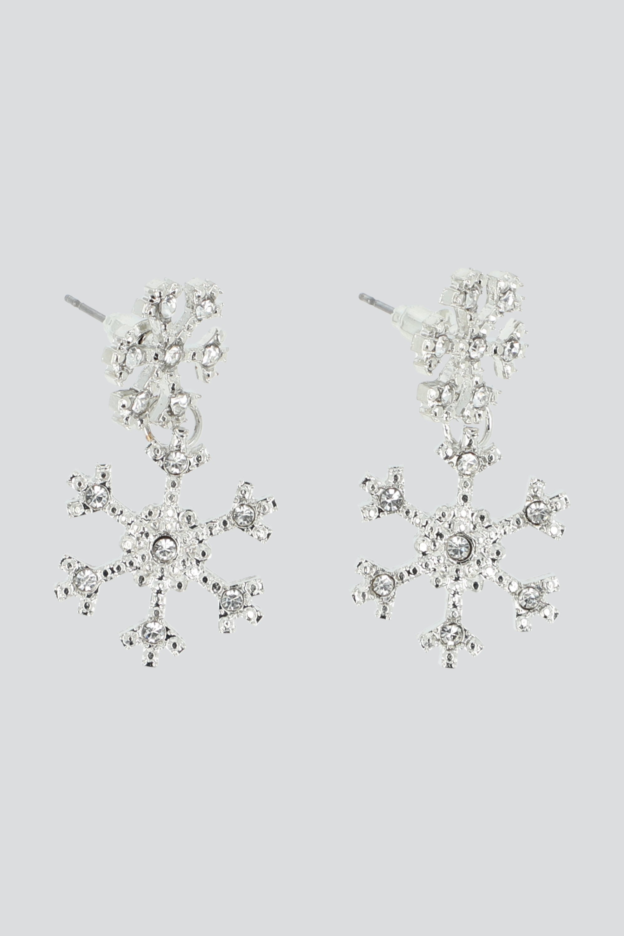 ARETES DOBLE COPO BRILLOS PLATA