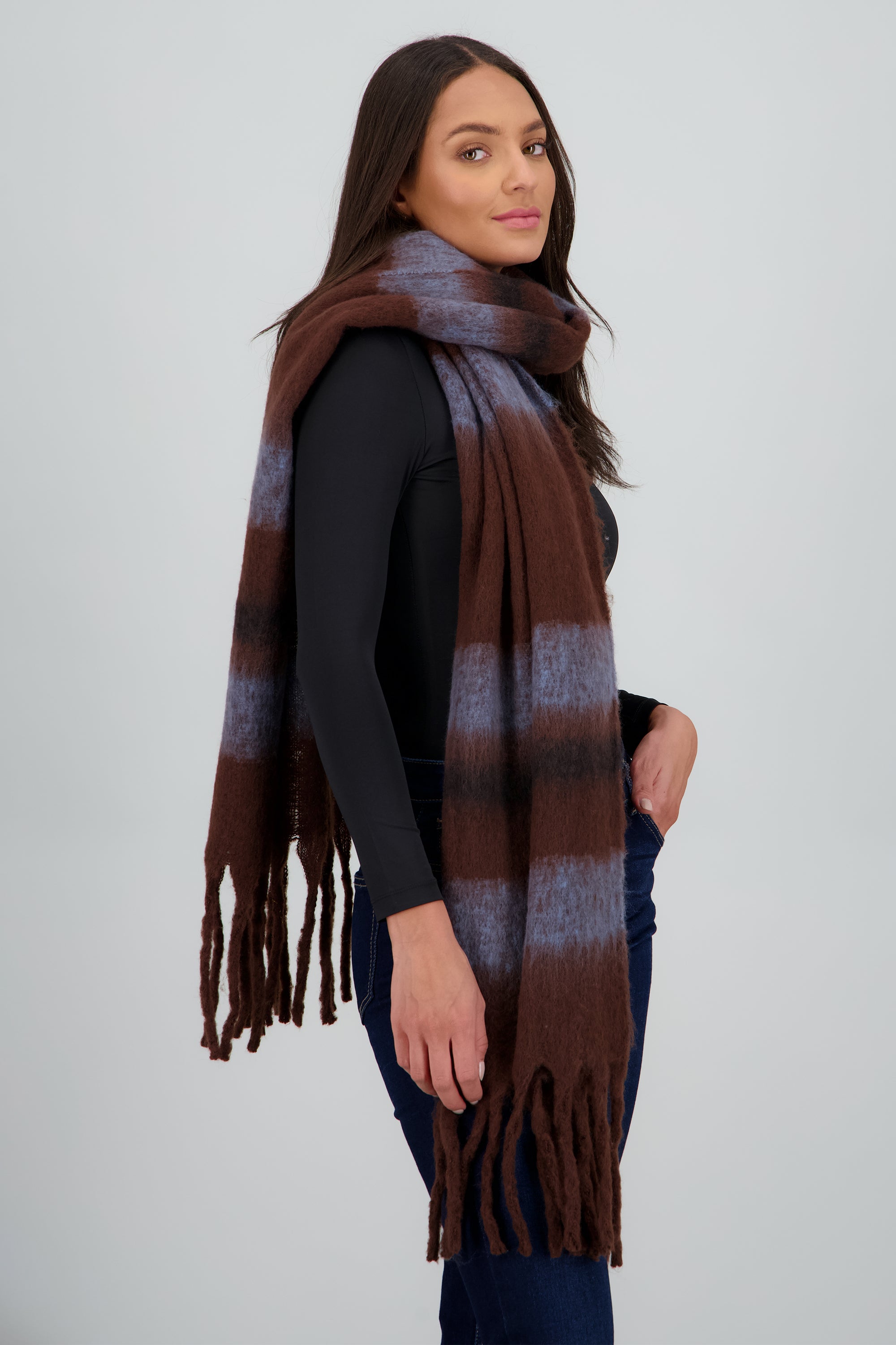 Bufanda rayas bicolor CAFE