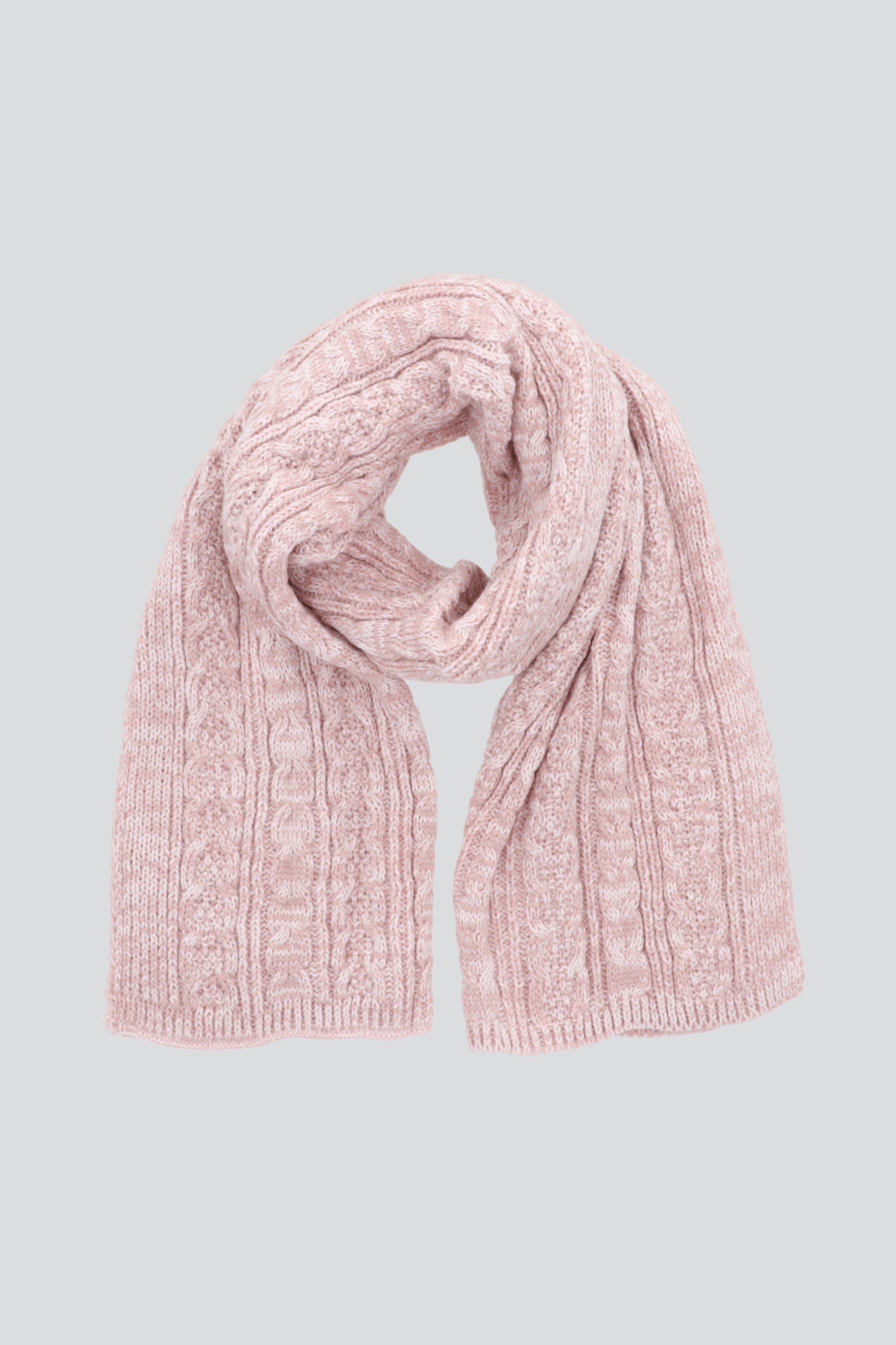 Bufanda tejida trenzas PALO DE ROSA
