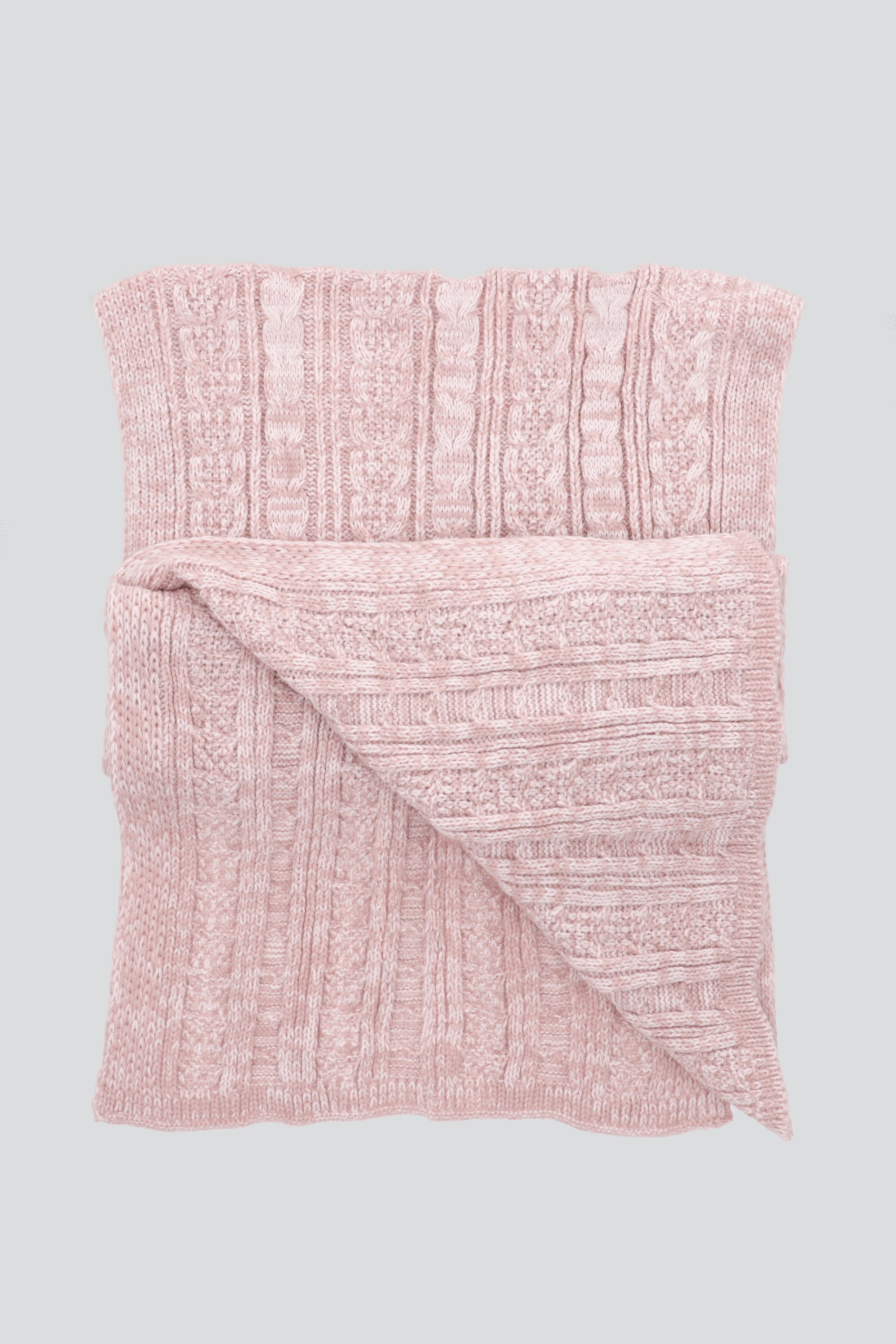 Bufanda tejida trenzas PALO DE ROSA