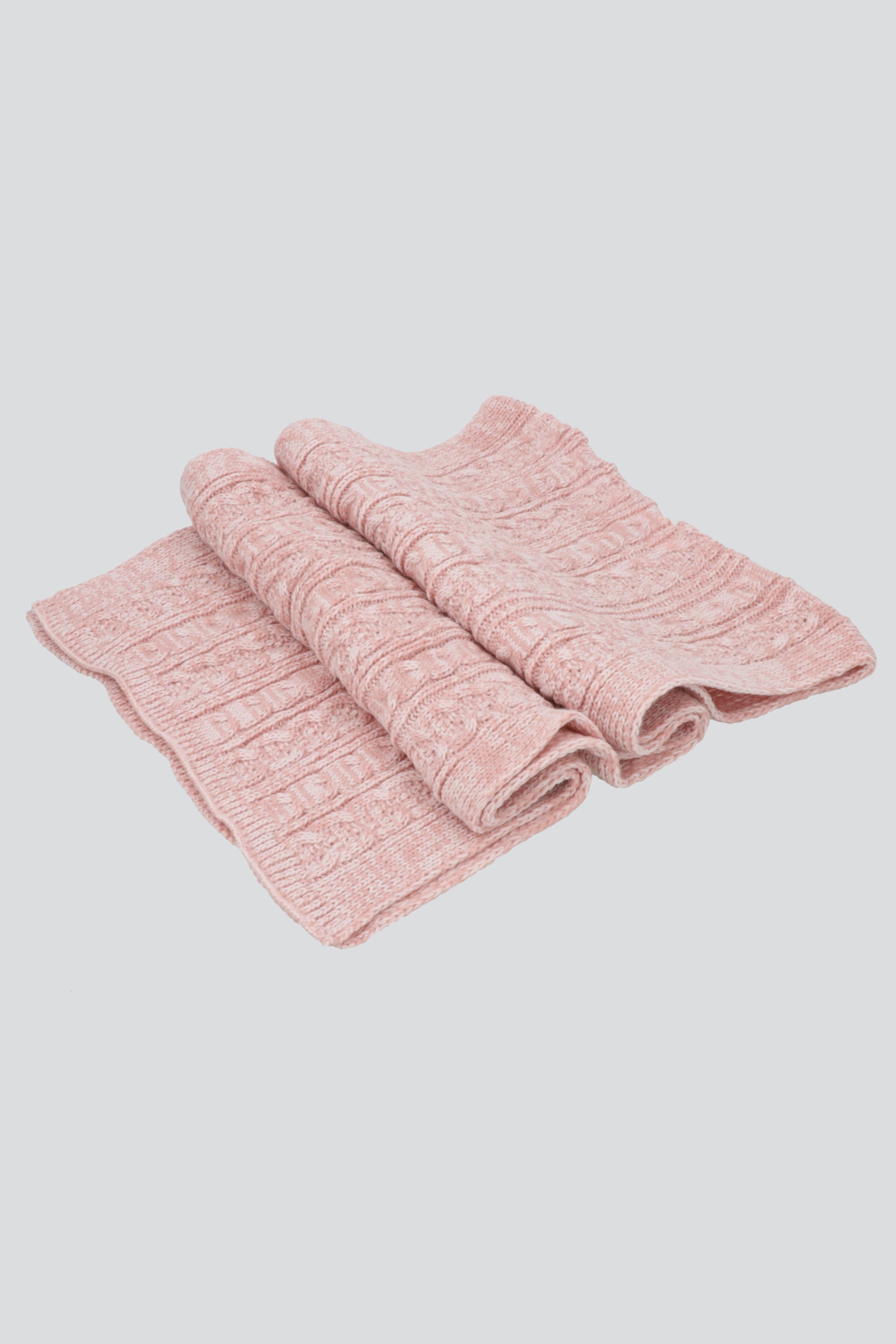Bufanda tejida trenzas PALO DE ROSA