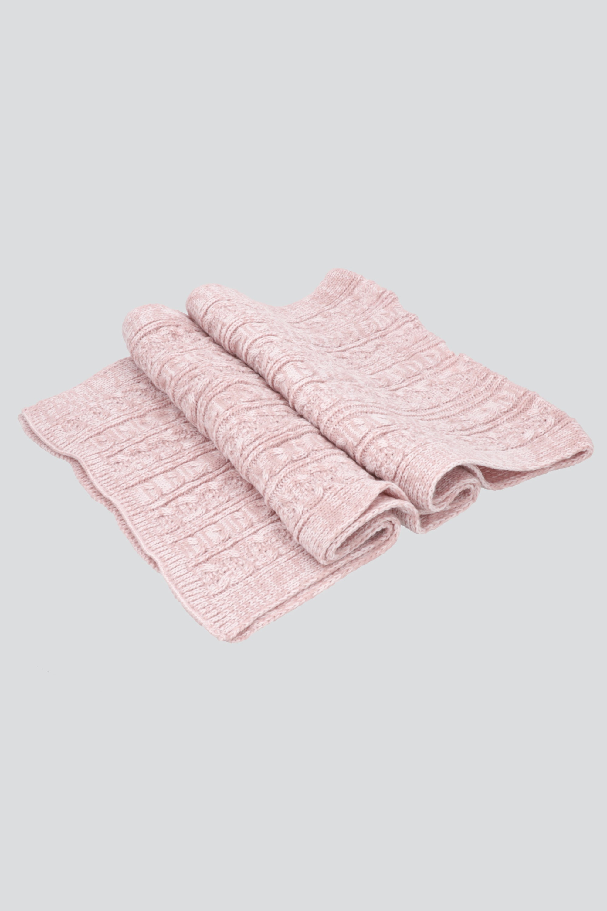 Bufanda tejida trenzas PALO DE ROSA