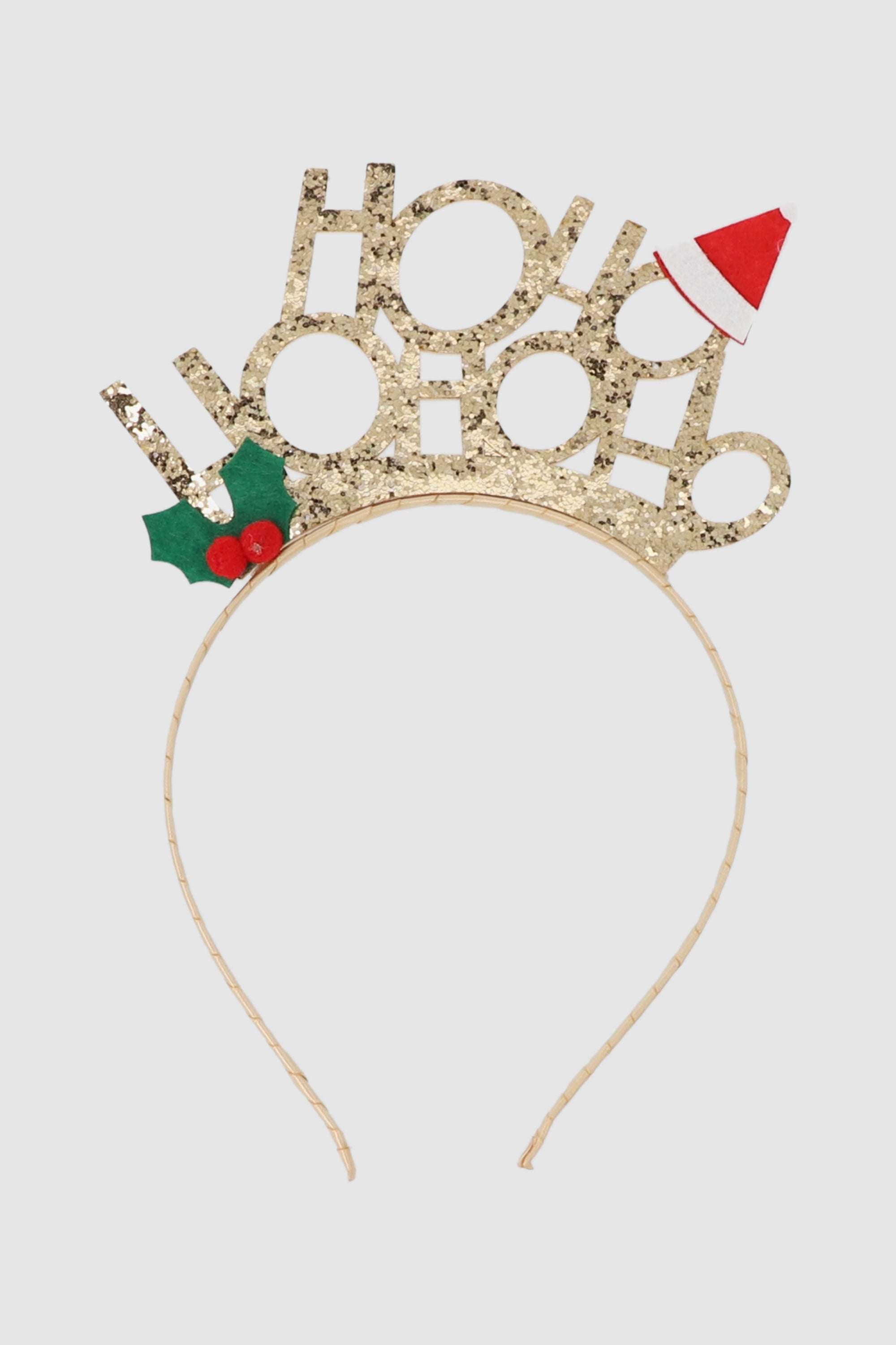 Diadema navideña ho ho ho ORO
