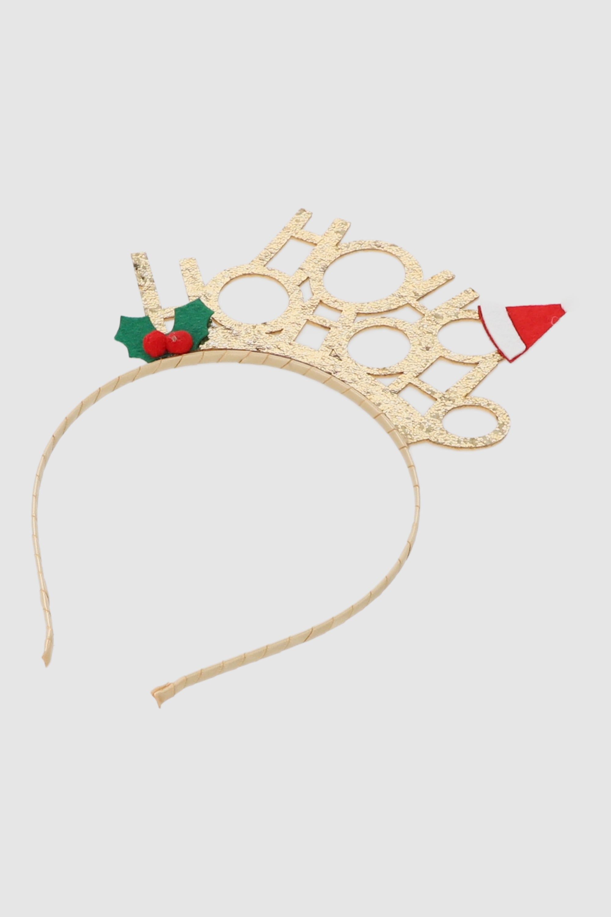 Diadema navideña ho ho ho ORO