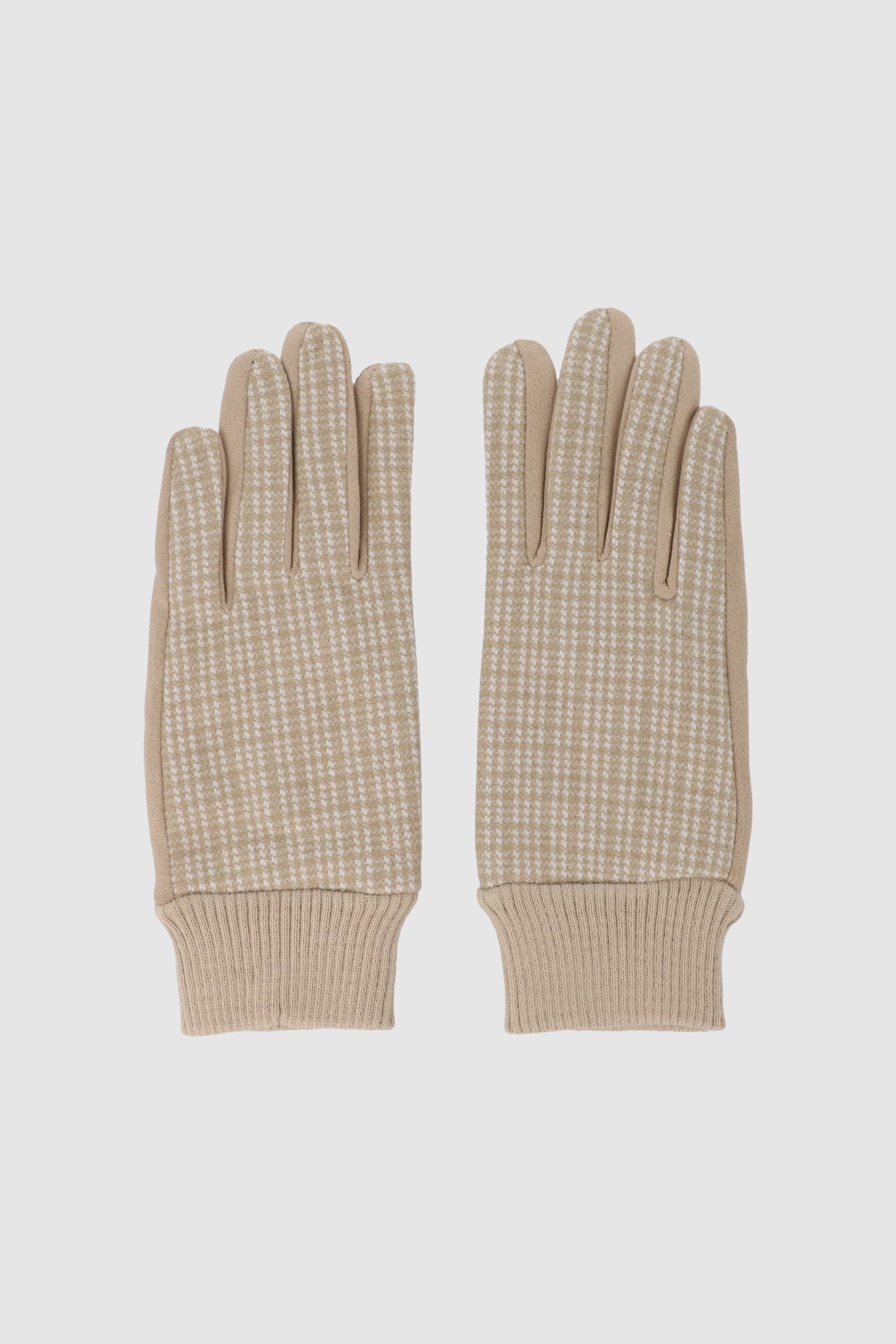 Guantes mini cuadros BEIGE