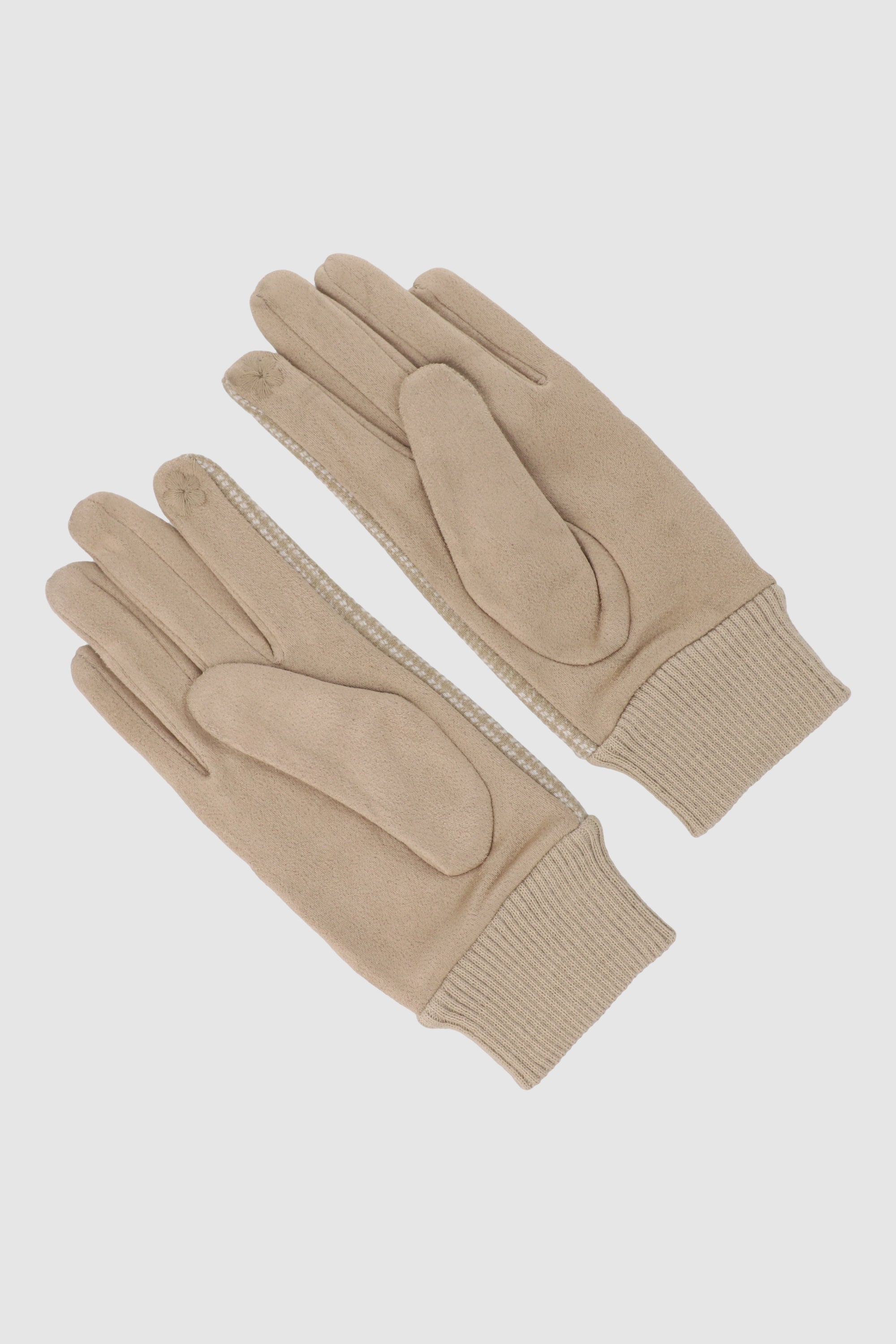 Guantes mini cuadros BEIGE