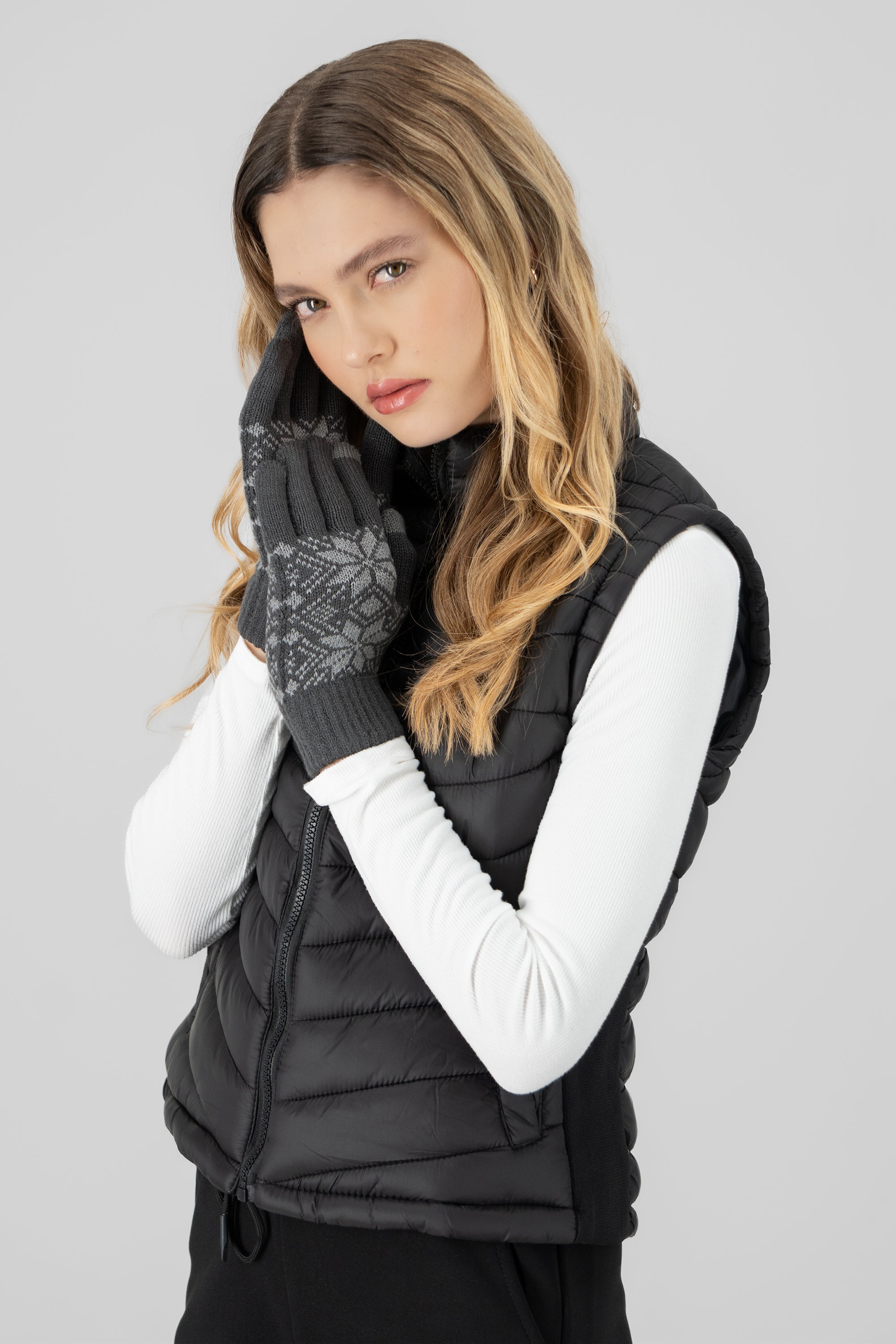 Guantes print invernal NEGRO