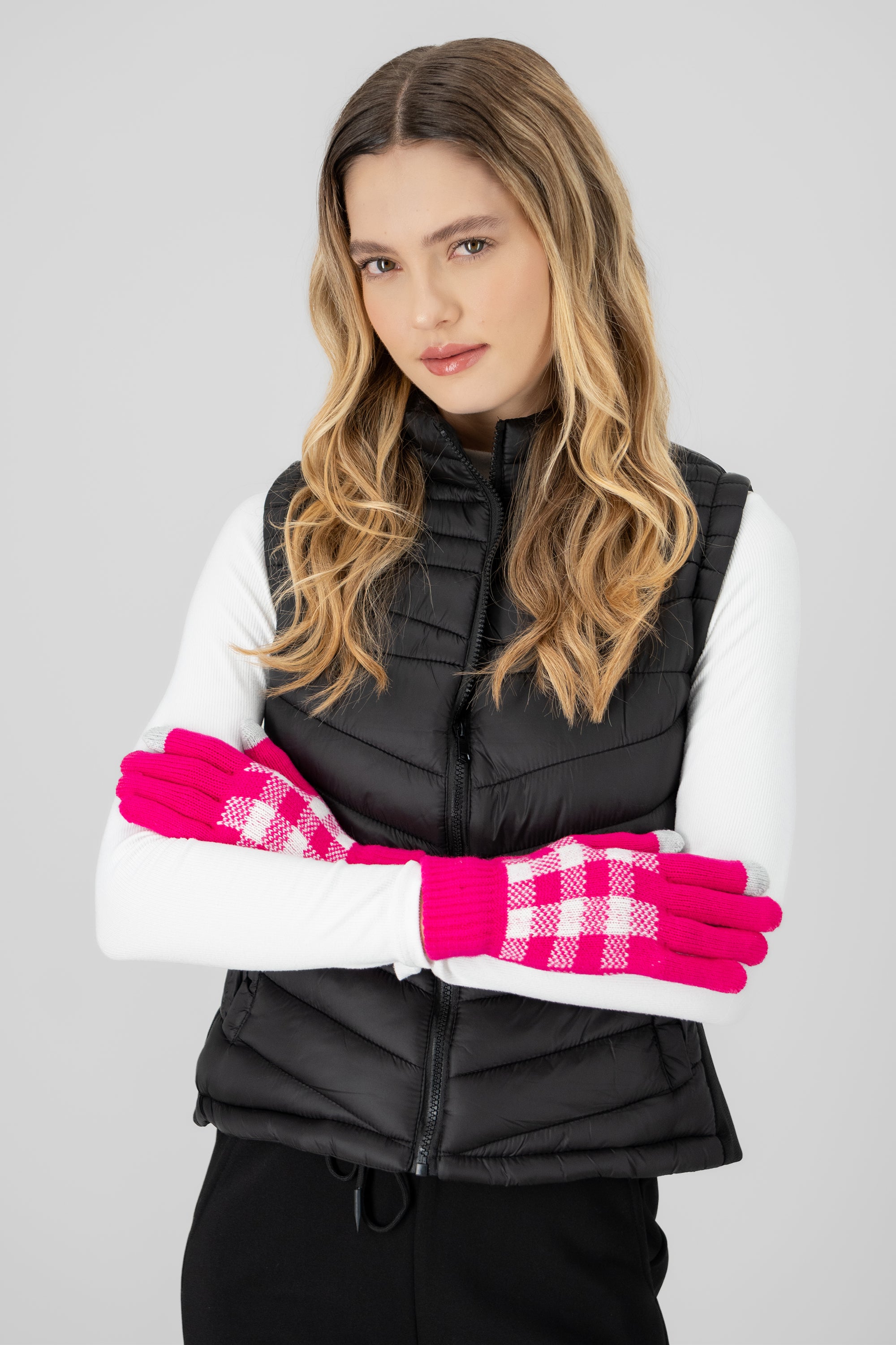 Guantes cuadros ROSA