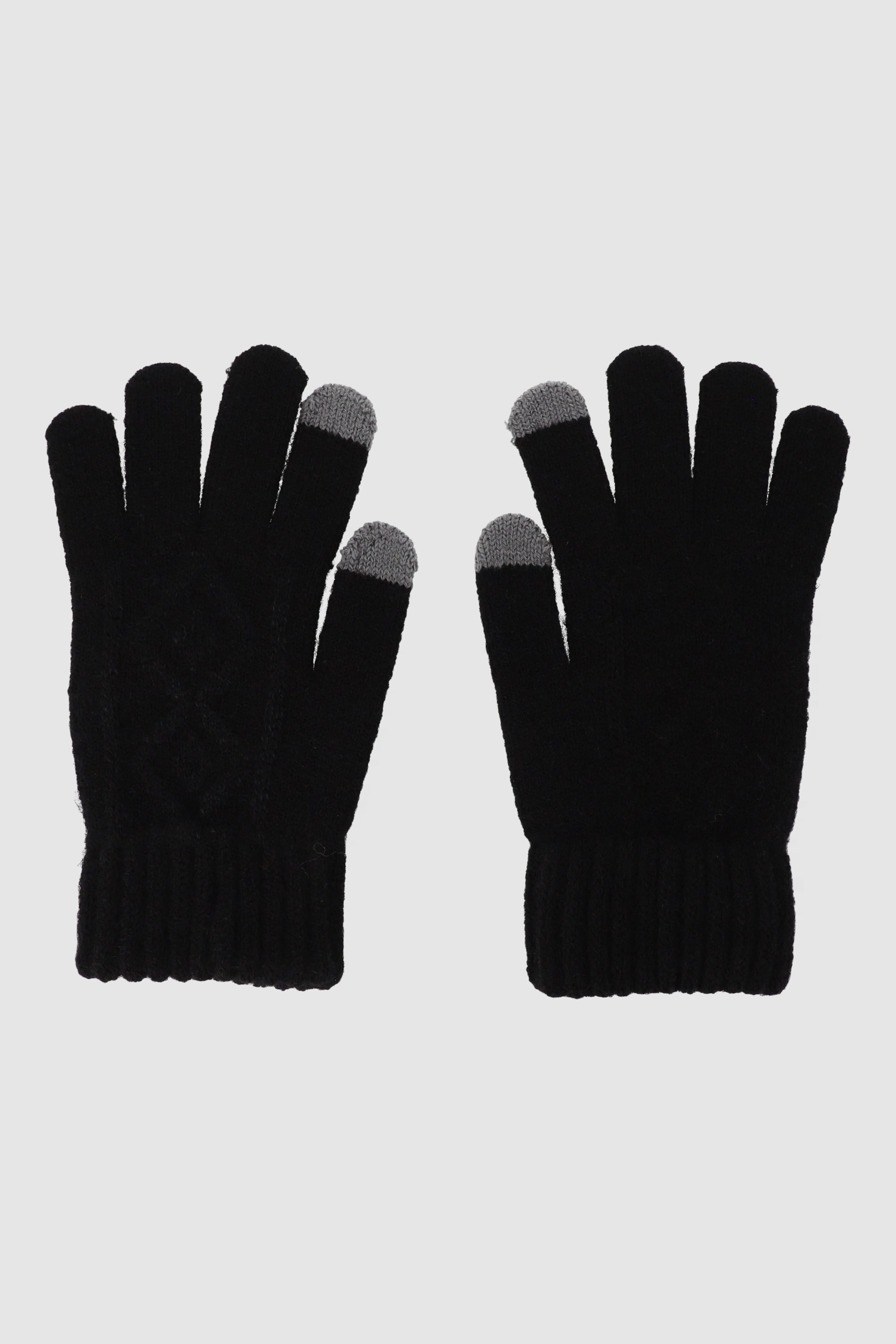 Guantes contraste en dedos NEGRO