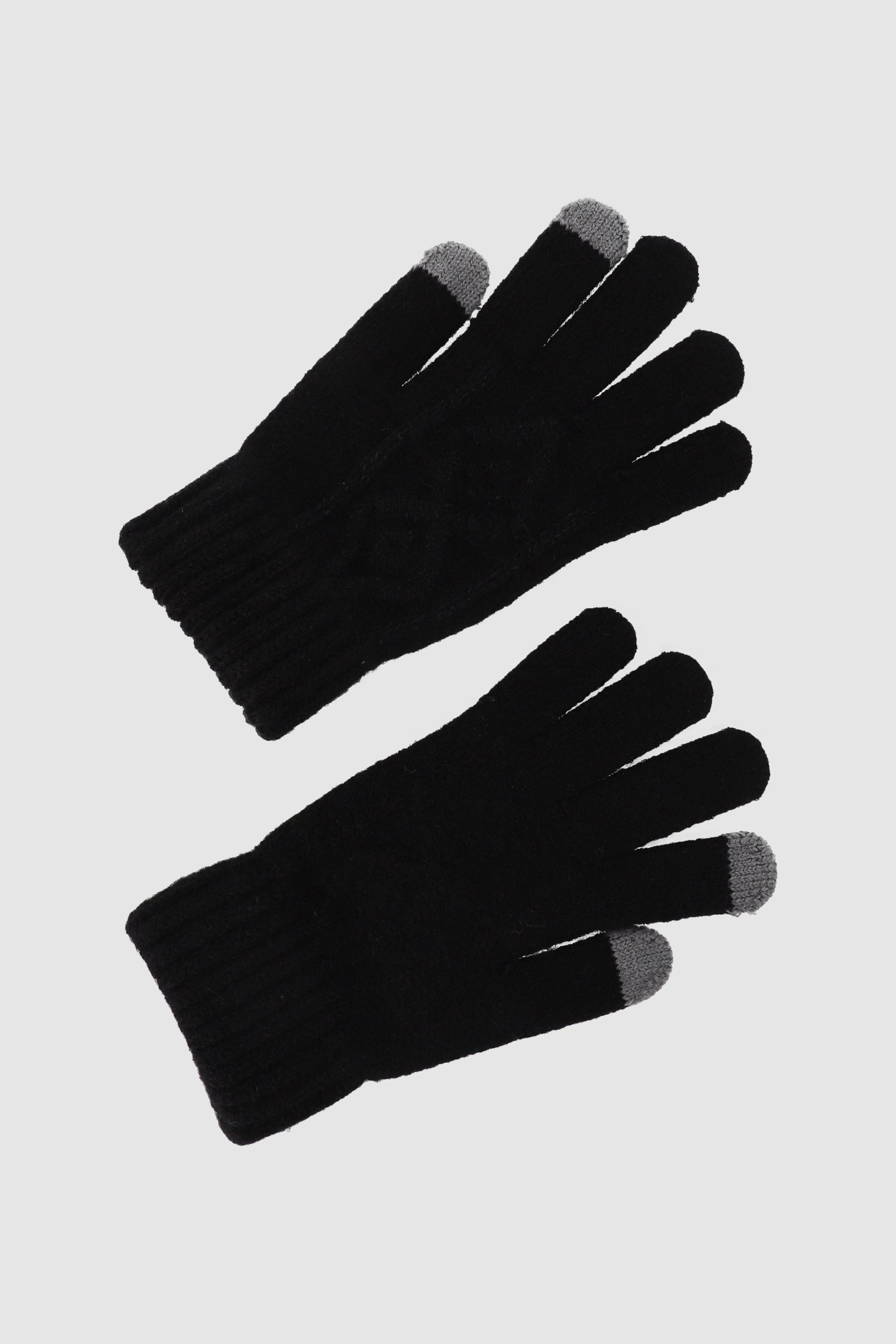 Guantes contraste en dedos NEGRO