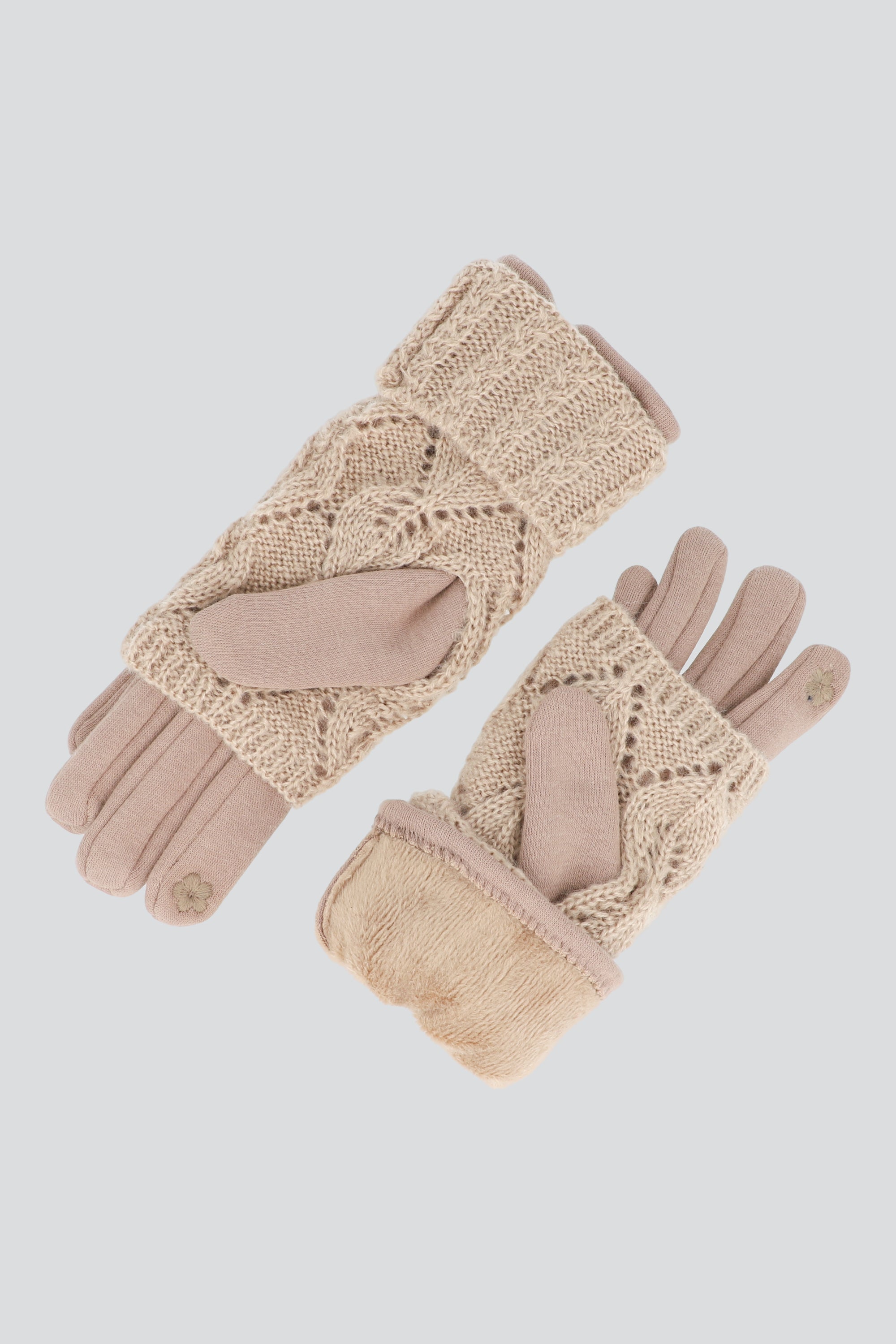 Guantes manga tejida BEIGE