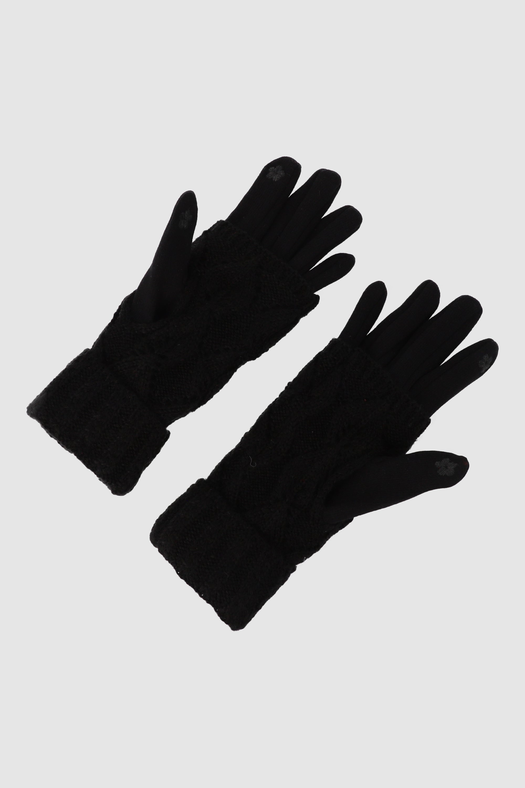 Guantes manga tejida NEGRO