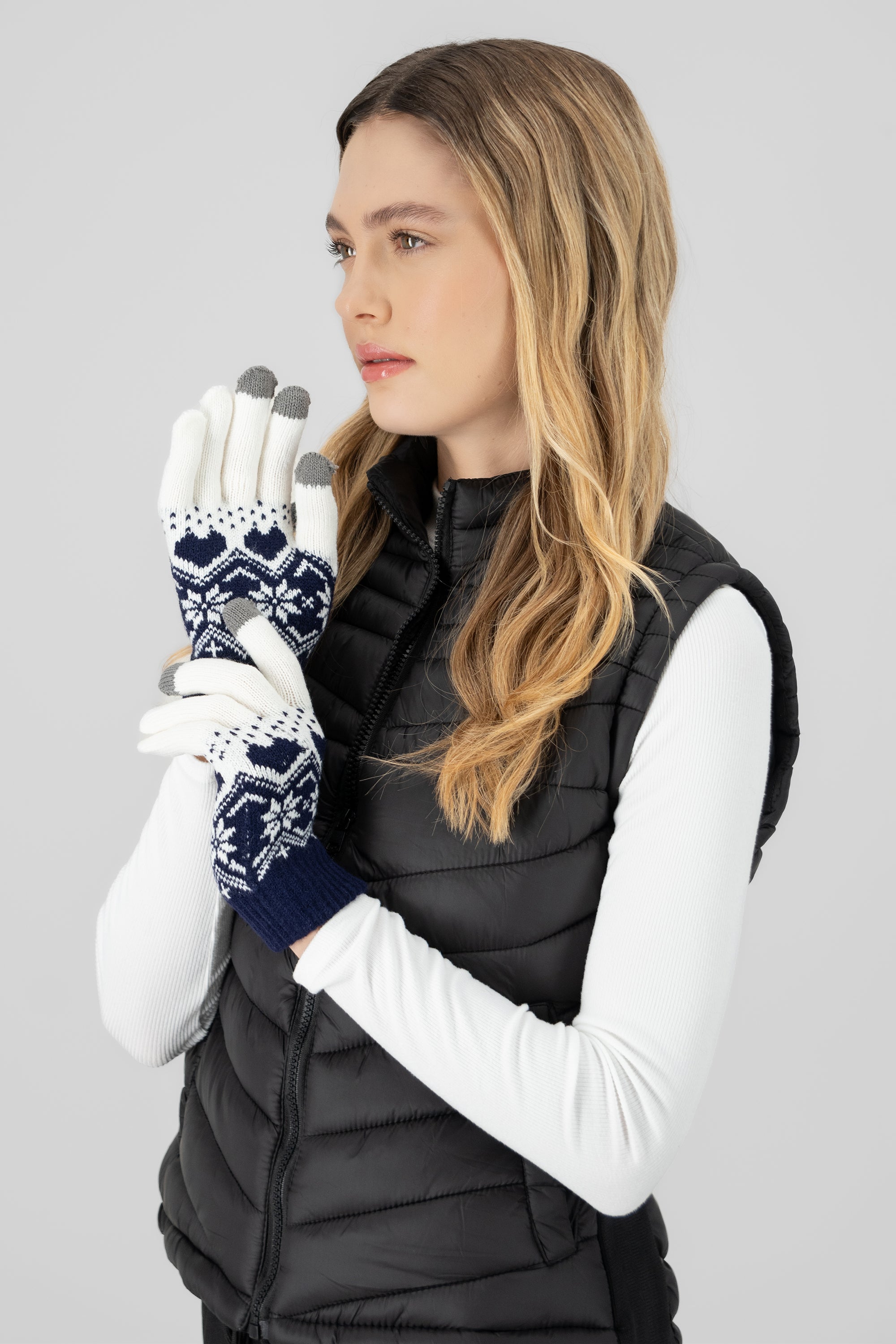 Guantes print invernal BLANCO