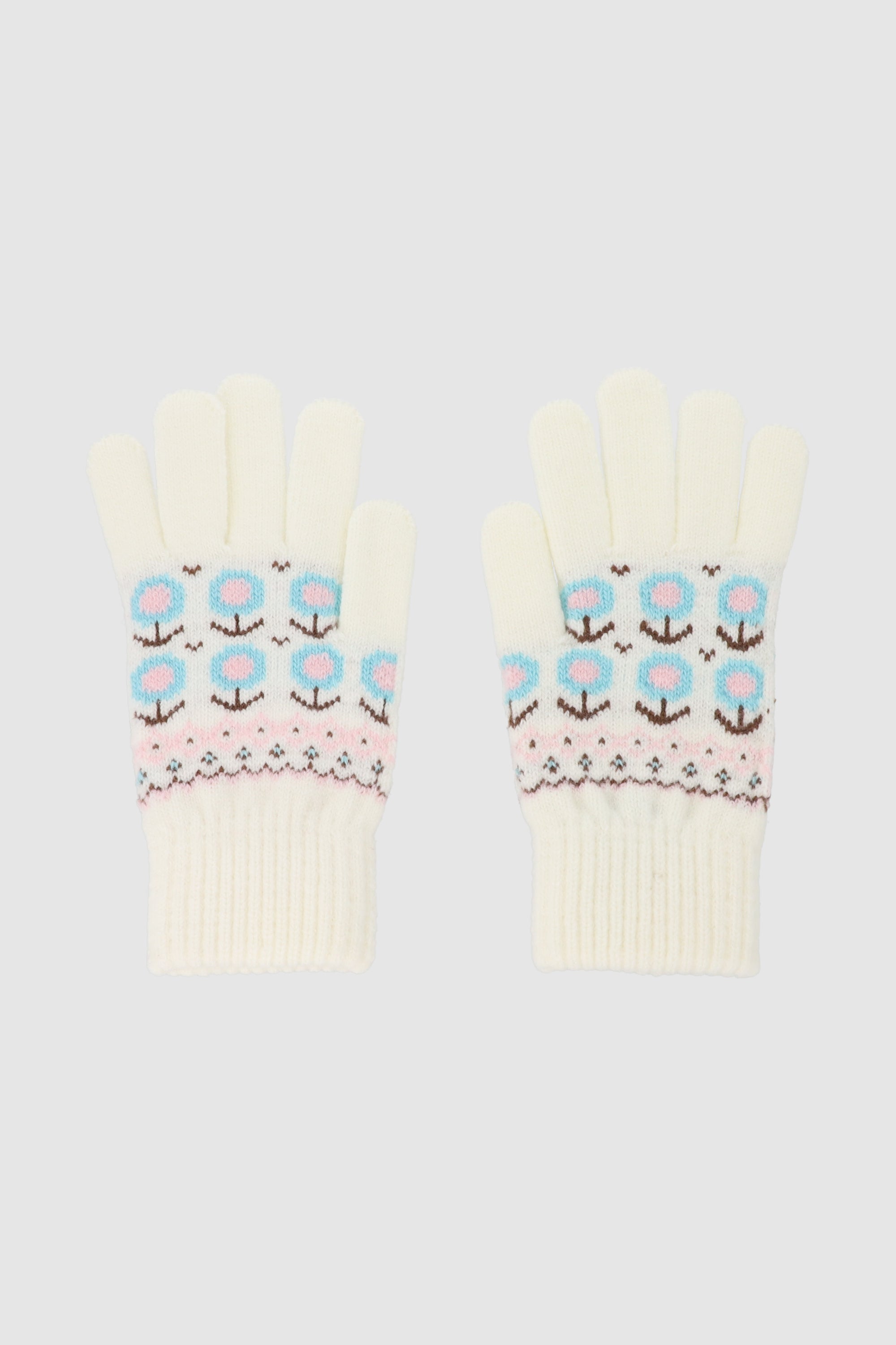 Guantes print flores BLANCO