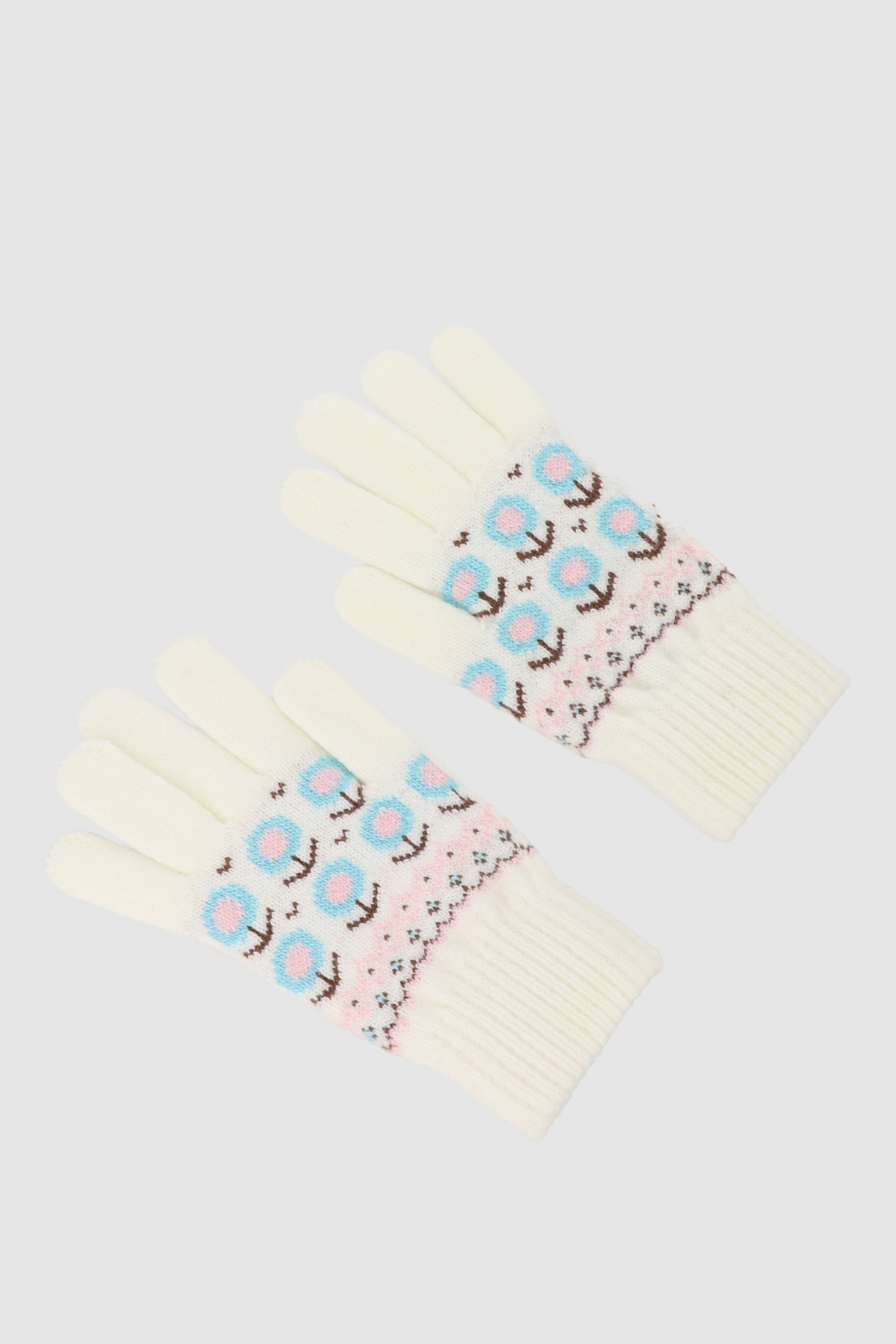 Guantes print flores BLANCO