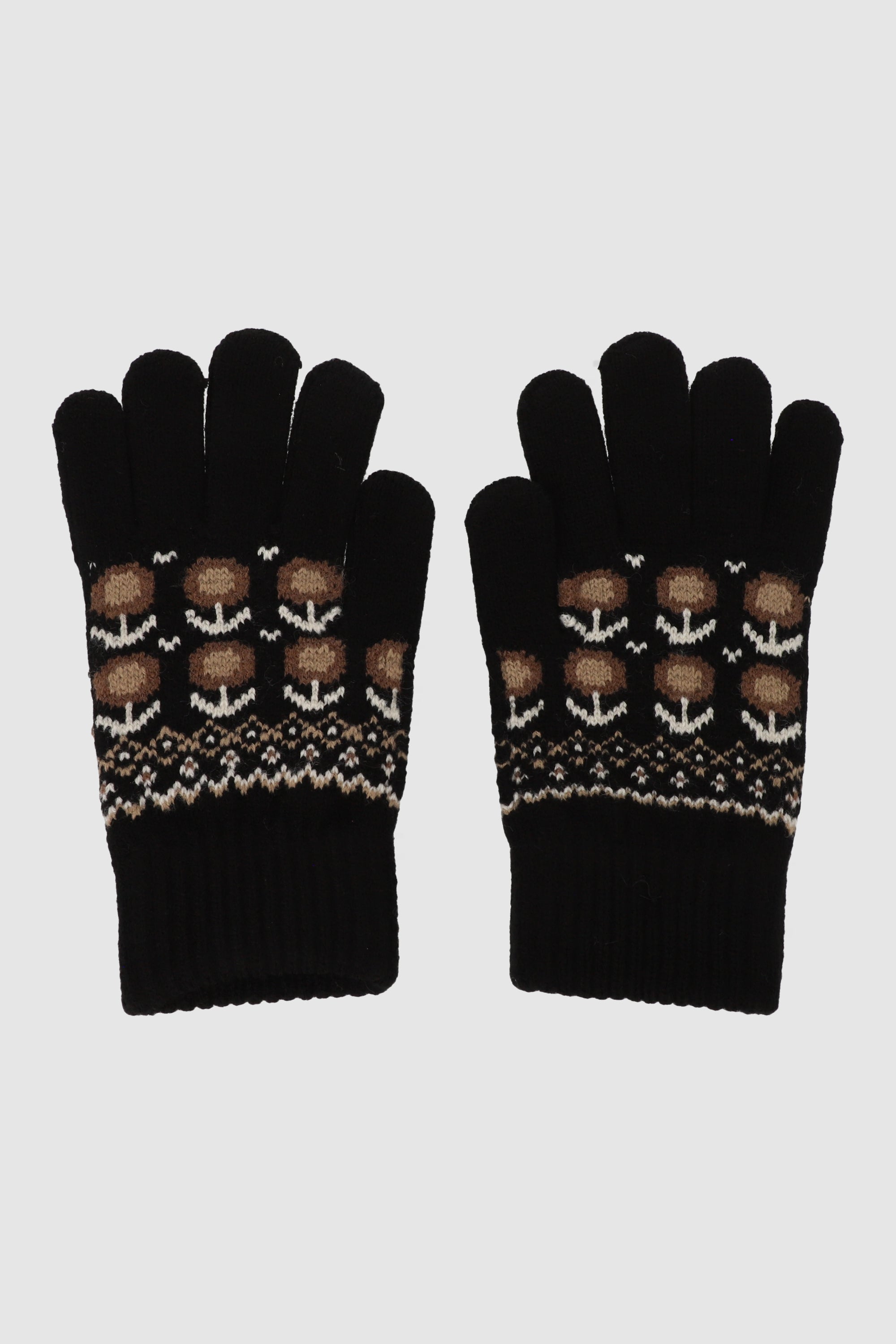 Guantes print flores NEGRO