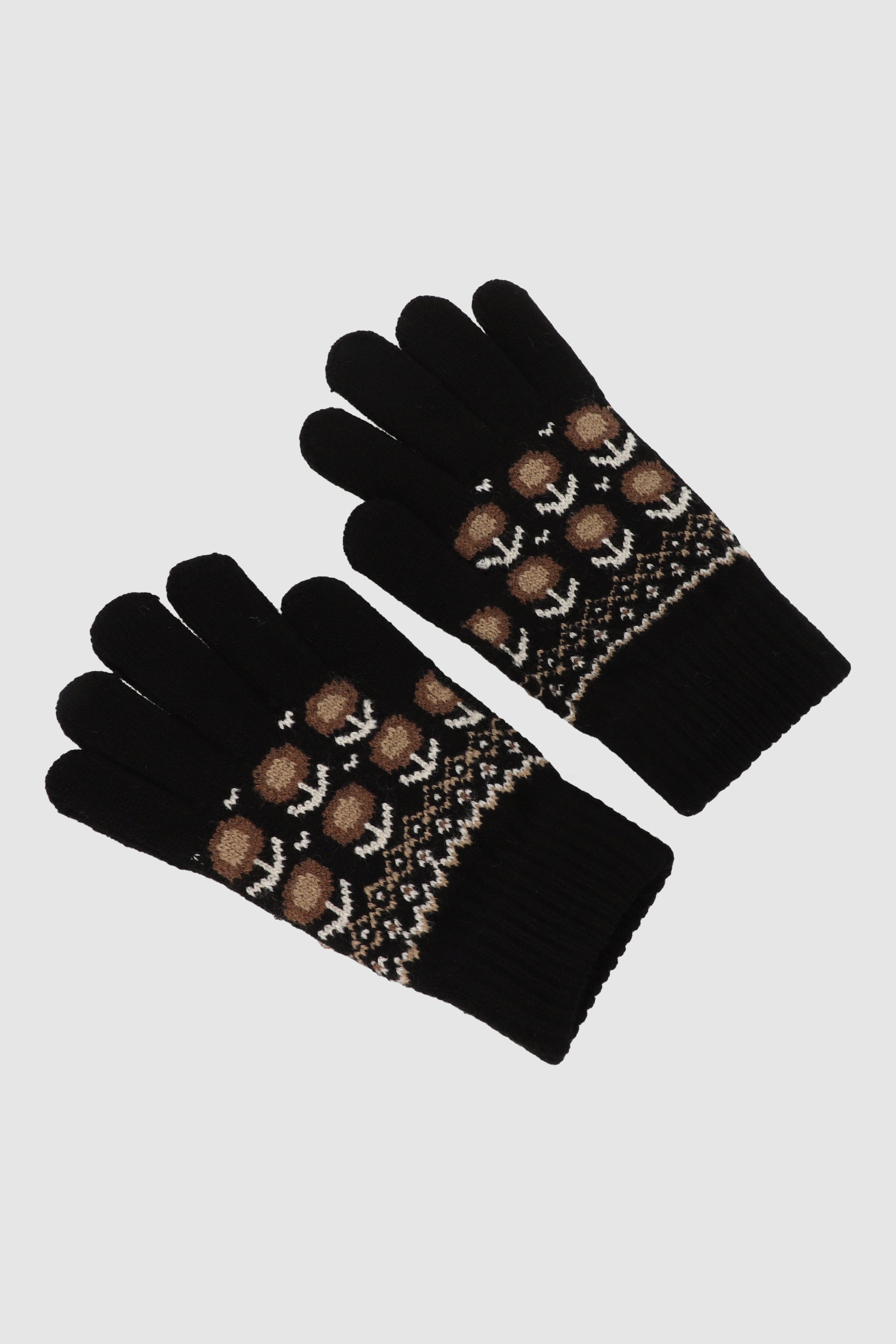 Guantes print flores NEGRO