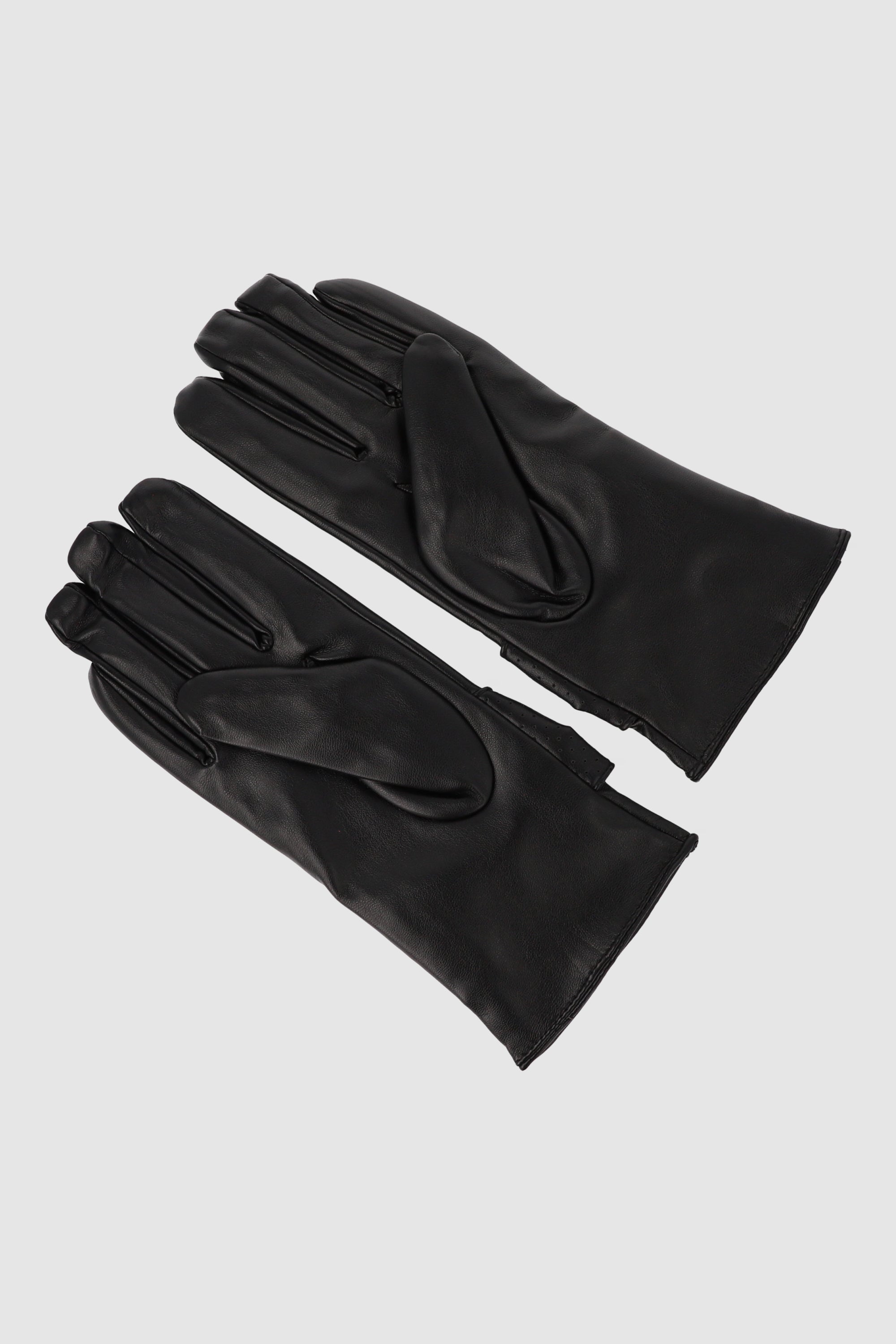 Guantes PU moño NEGRO