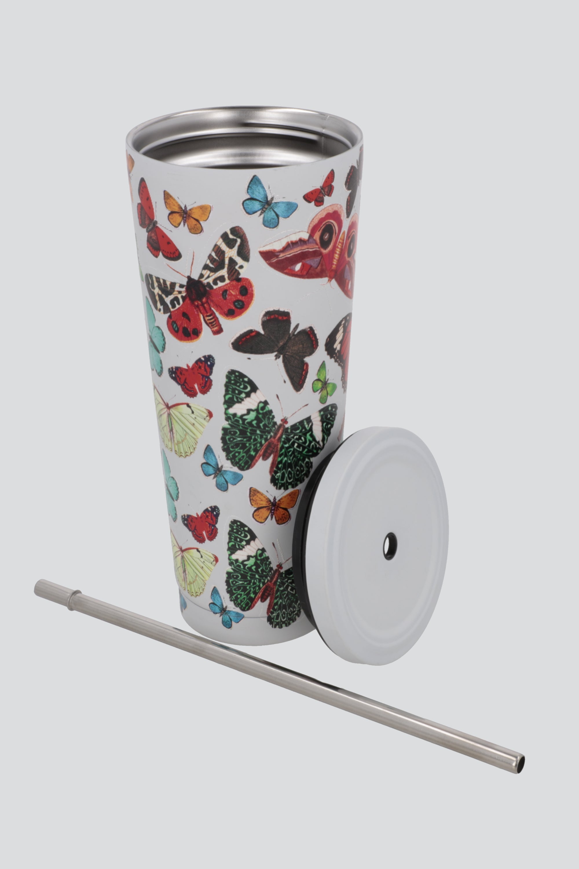 Vaso print mariposas 750ml BLANCO
