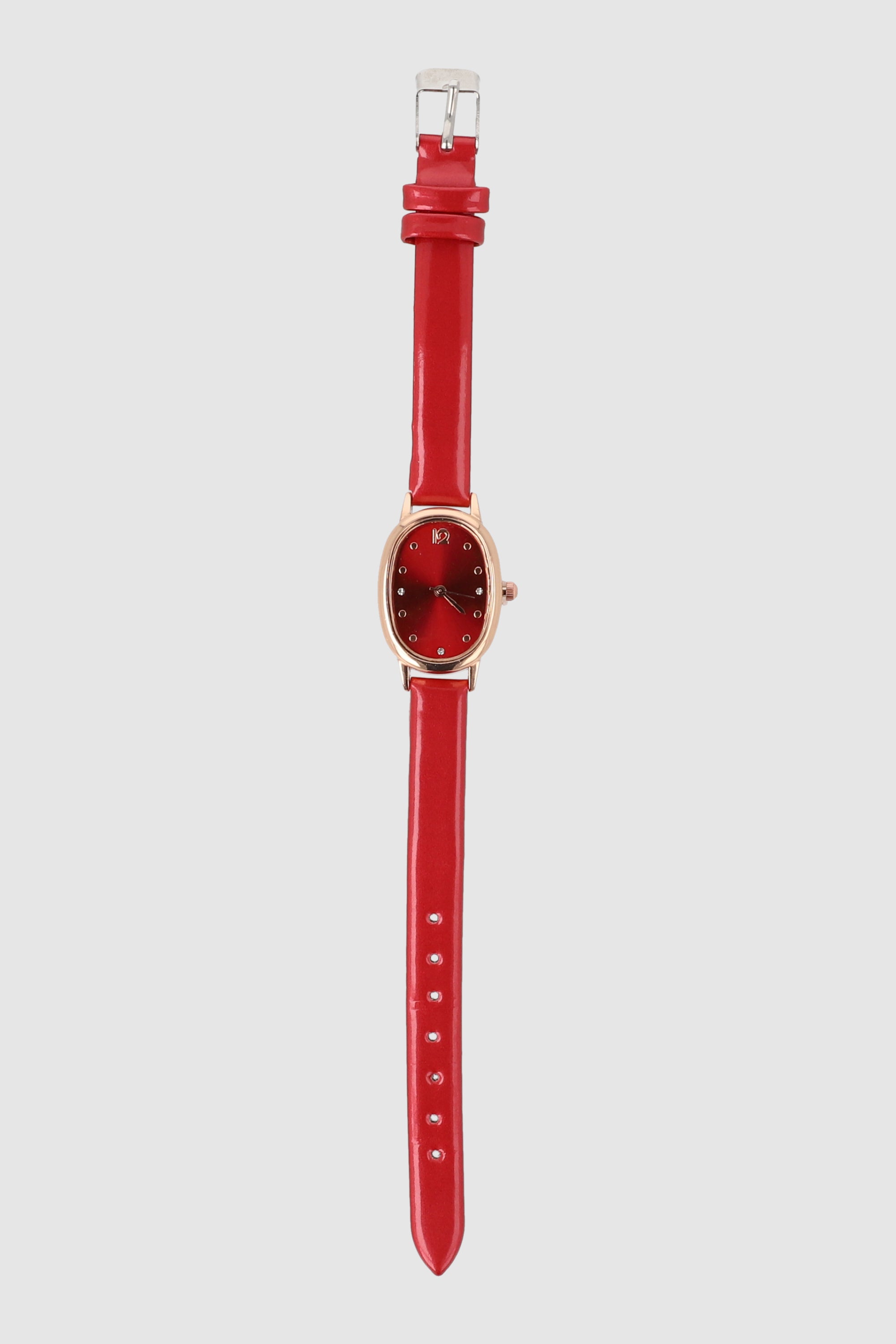 RELOJ MONOCROMATICO CARA ROJO