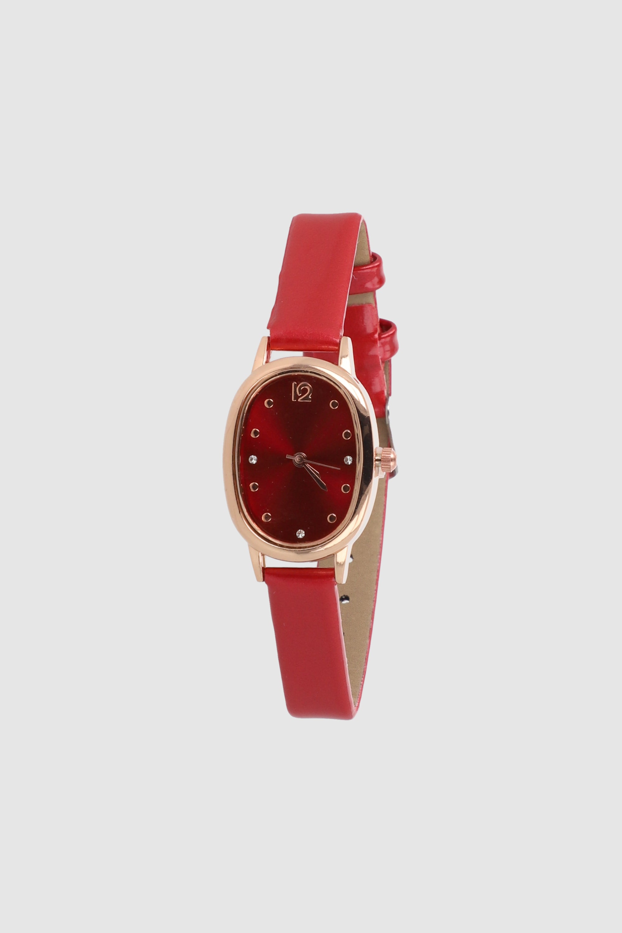 RELOJ MONOCROMATICO CARA ROJO