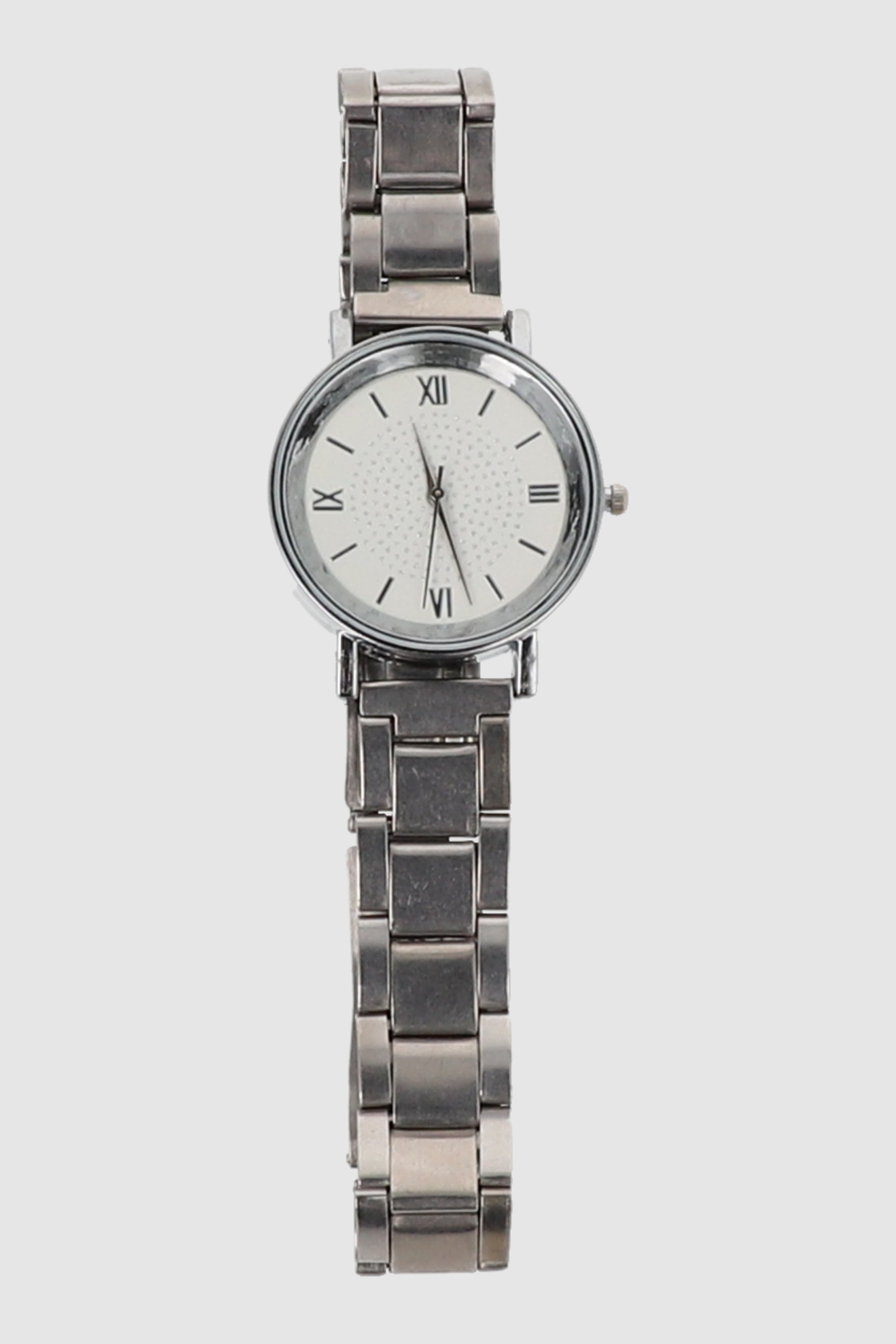 RELOJ METAL CARA COLOR PLATA